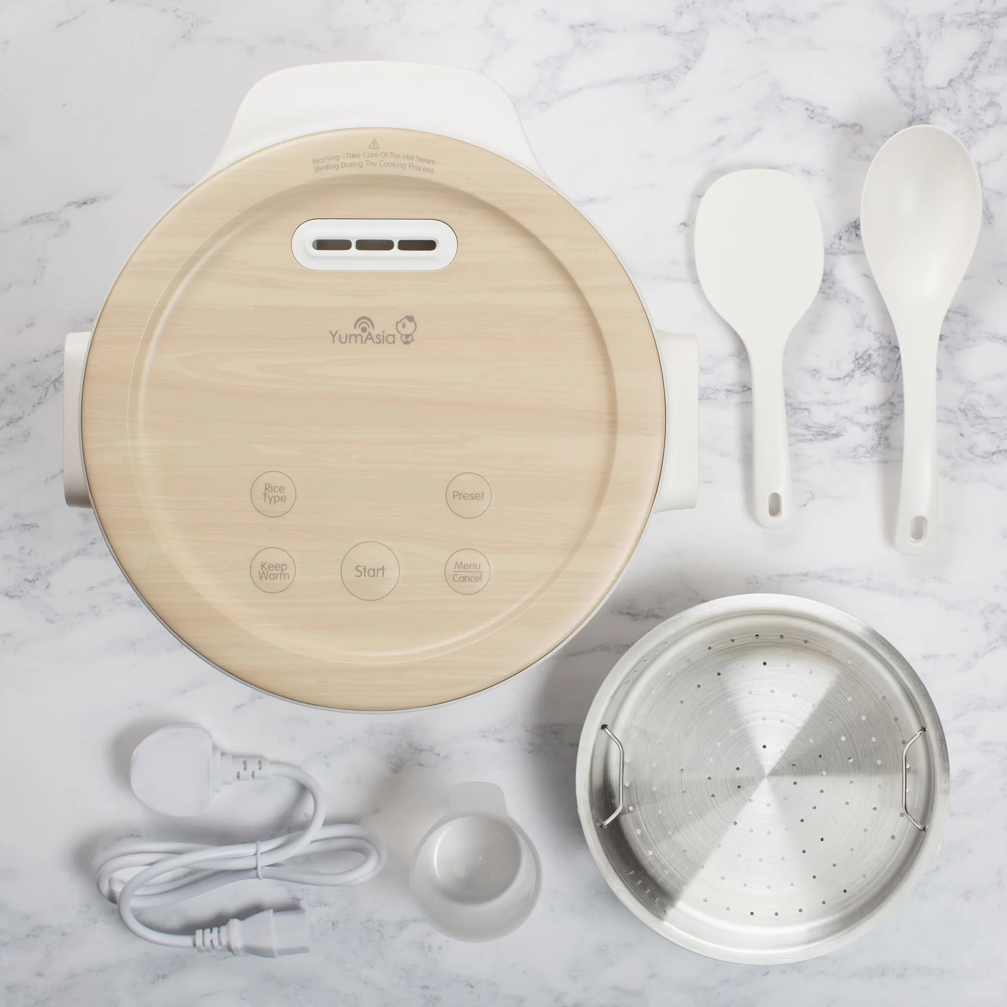 Yum Asia Fuji Rice Cooker z ogrzewaniem indukcyjnym (IH) i powłoką ceramiczną Joubu (5 filiżanek, 1 litr) 5 funkcji gotowania ryżu, 4 funkcje multicookera, ukryty wyświetlacz LED