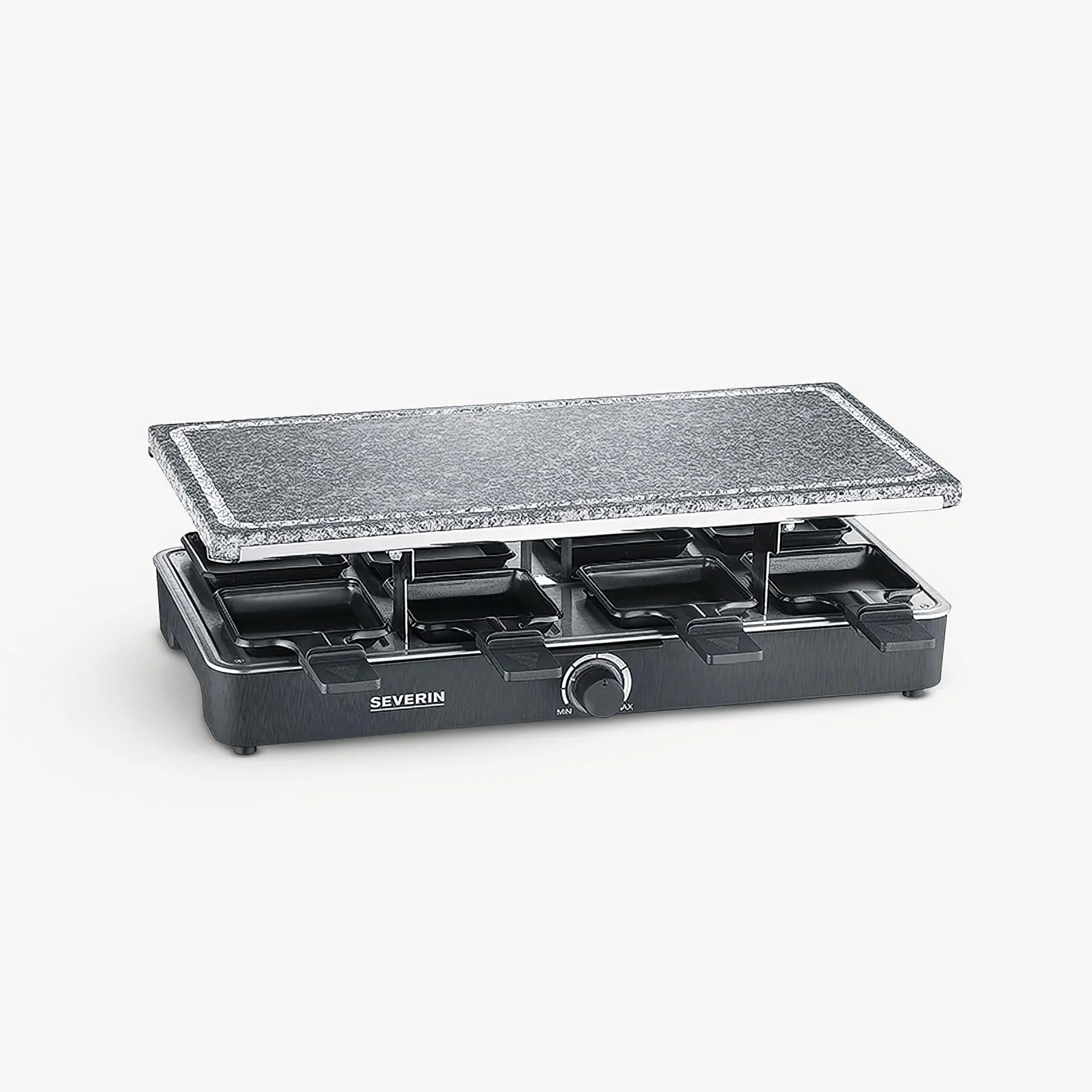 Severin 2372 RG Grill Imprezowy z Naturalnym Kamieniem, Płyta Grillowa, 1300 W, Czarny