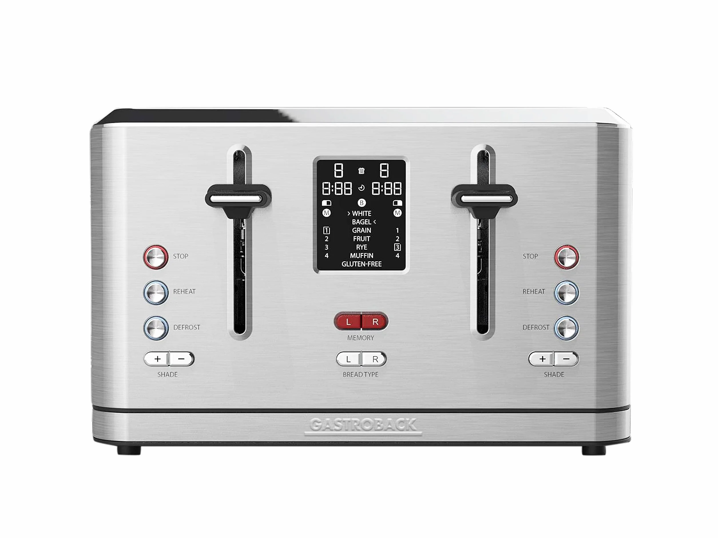 GASTROBACK toster cyfrowy 4S 4 kromki 950 W stal nierdzewna srebrny