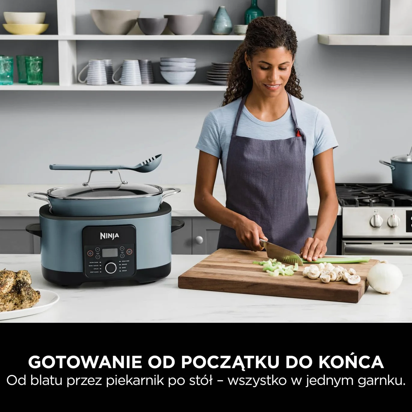 Ninja Foodi 8L PossibleCooker, cyfrowy wolnowar nieprzywierający i garnek wielofunkcyjny 8 w 1 z akcesoriami, powolne gotowanie, gotowanie na parze, smażenie, pieczenie i inne - na 8 porcji, MC1001EU