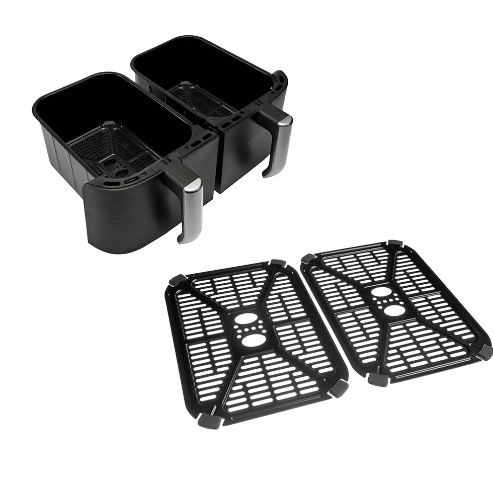 Russell Hobbs Frytkownica beztłuszczowa 9L Air Fryer [dwie komory/strefy, 9 programów] Satisfry (szuflady można myć w zmywarce, maks. 200℃, niski poziom hałasu, pieczenie bez oleju, 2800W) 27681-56