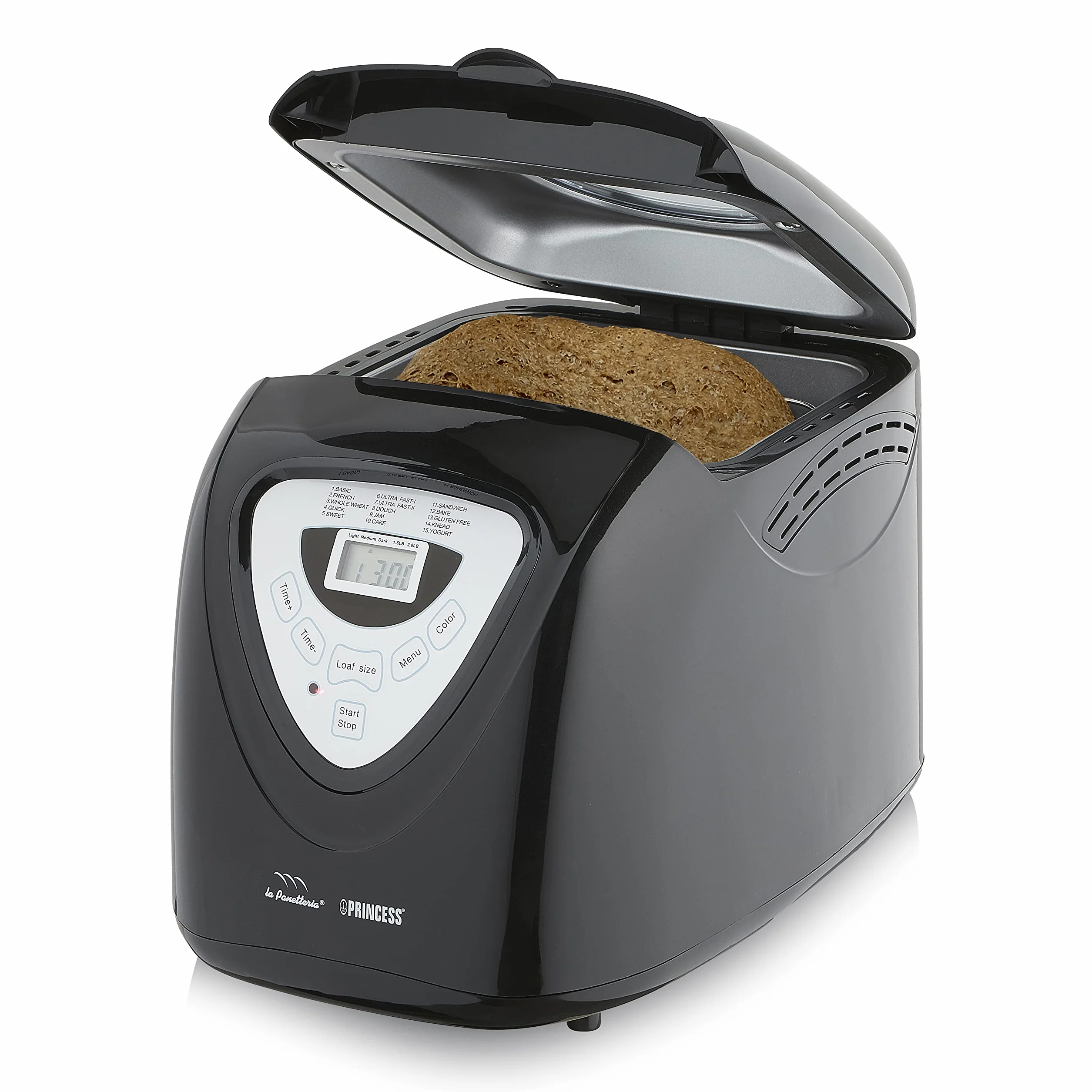 Maszyna do wypieku chleba Princess 152009 Bread Maker – idealna w przypadku specjalnej diety lub alergii na gluten – 15 programów do 900 gramów chleba - moc 600 W