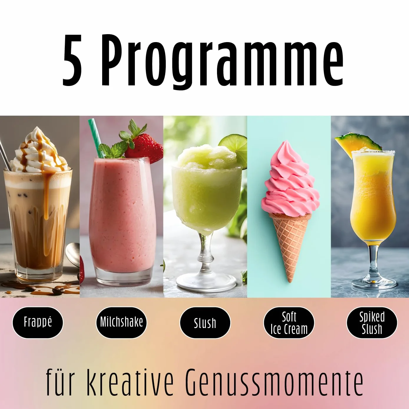 GOURMETmaxx FreezeUp Maszyna do lodów 2,8 l 5 trybów pracy elektryczna