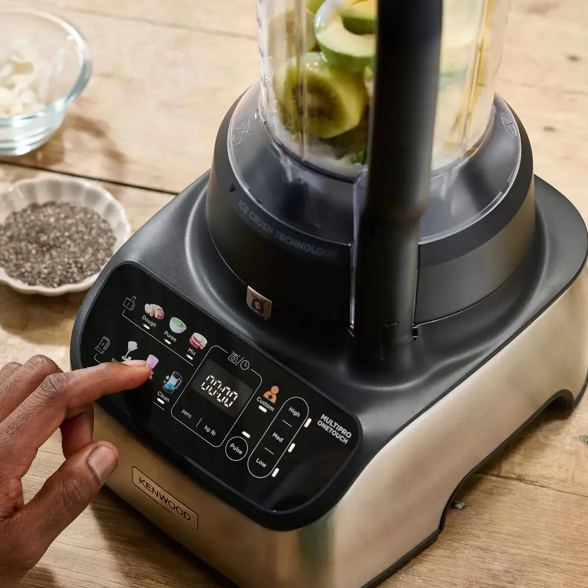 Kenwood MultiPro OneTouch FDM73.480SS, wielofunkcyjny robot kuchenny z 6 ustawieniami wstępnymi, wyposażony w 5 akcesoriów, akcesoria Express Serve, zmienna prędkość, wbudowana waga, 1000 W, srebrny