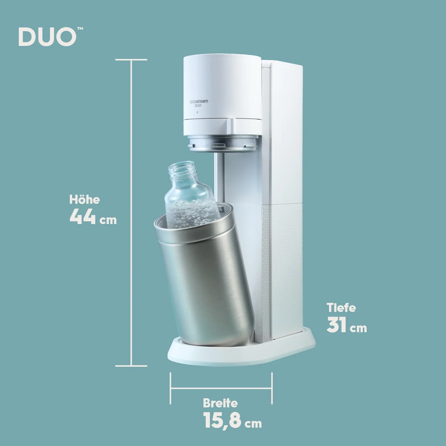 Sodastream Duo Saturator, Biały, 44 cm