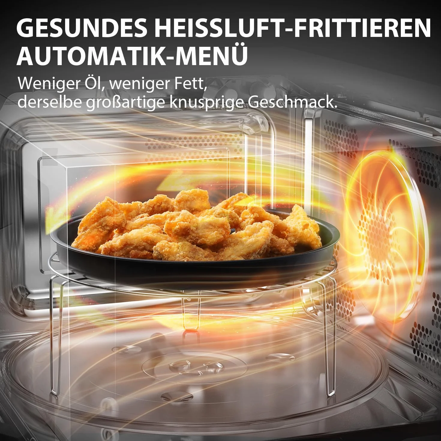 Toshiba Kuchenka mikrofalowa kombinowana 6 w 1 z AirFry, 26 litrów, szef kuchni, gotowanie na parze, 10 poziomów mocy, automatyczne menu, kuchenka mikrofalowa 900 W, grill 1000 W, czarny/MW3-AC26SFI