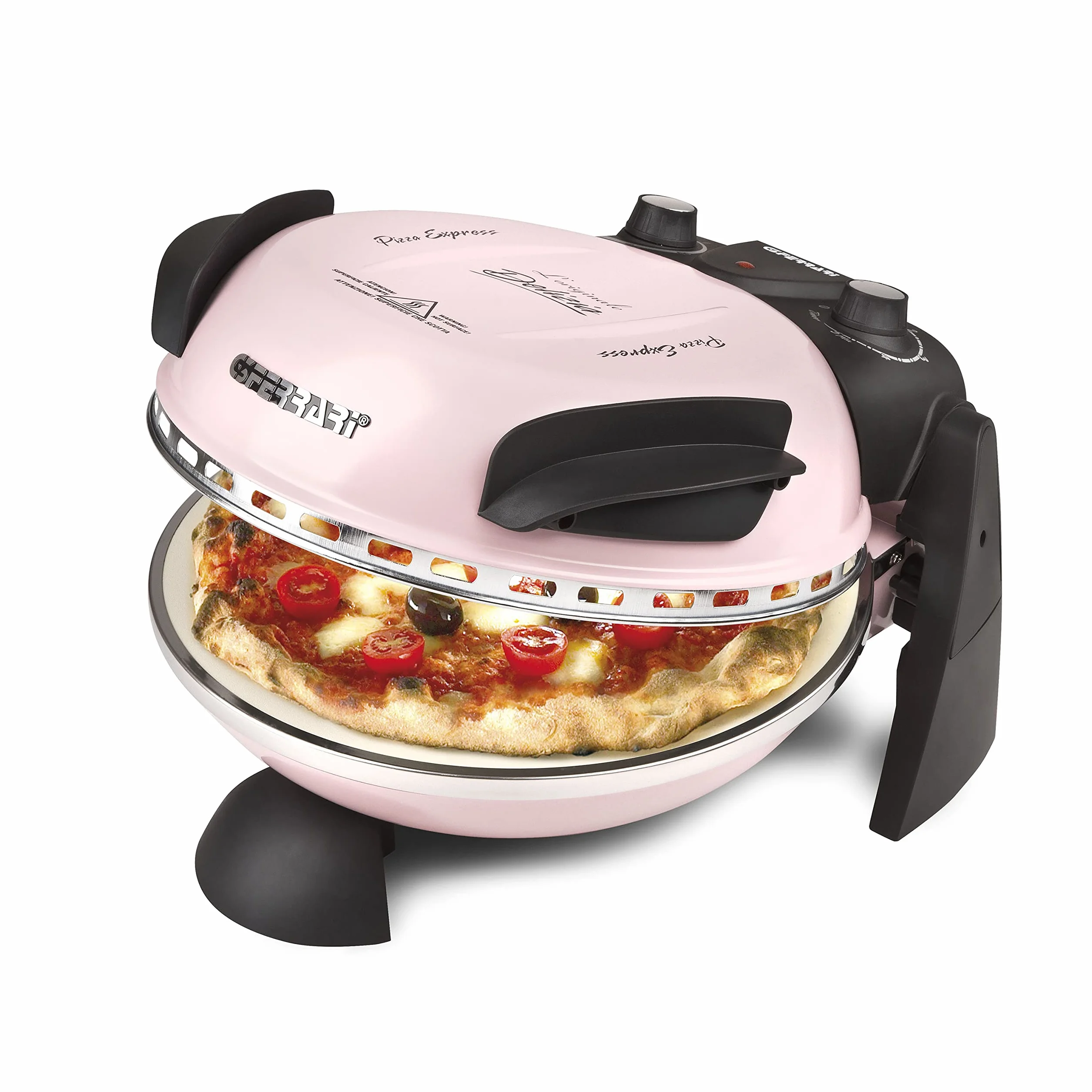 G3Ferrari Elektryczny piec do pizzy Delizia G1000616 Icy Pink 400 stopni ogniotrwałym kamieniem naturalnym 3 minuty