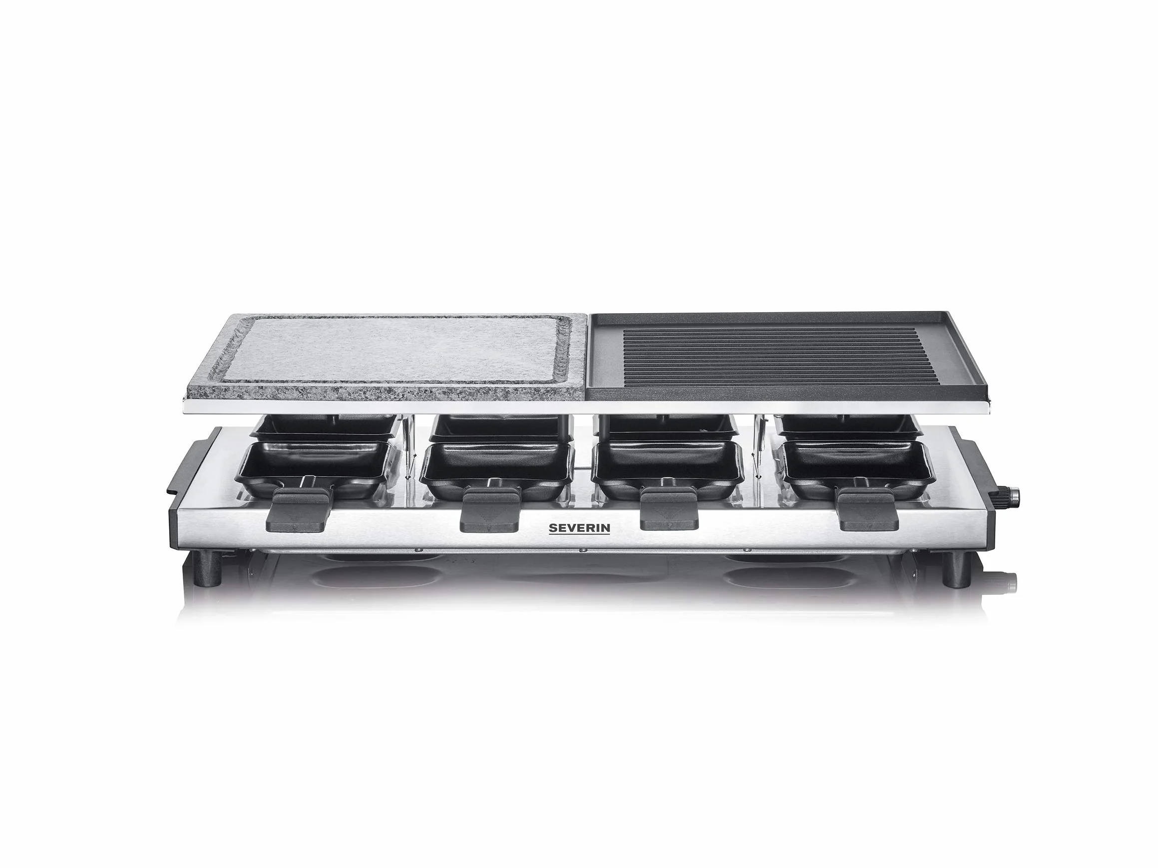 Severin 2373 RG Grill do Raclette z Naturalnym Kamieniem Grillowym, Stal Szlachetna, 1500 W, Czarny
