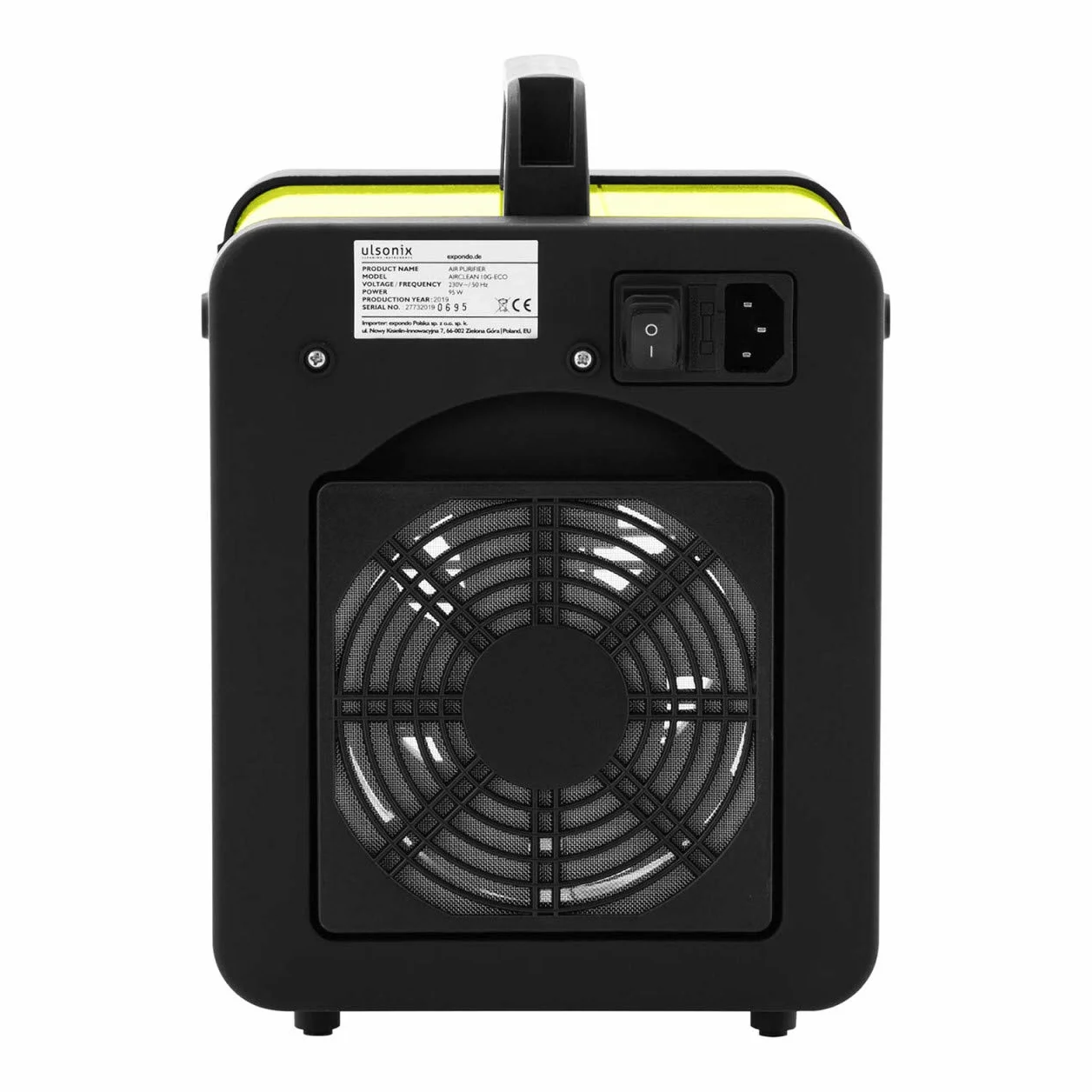Przemysłowy generator ozonu, oczyszczacz powietrza, sterylizator ozonu, timer 10000 mg/h 95 W AIRCLEAN 10G-ECO (timer 60 min, stal malowana proszkowo, filtr ze stali nierdzewnej)