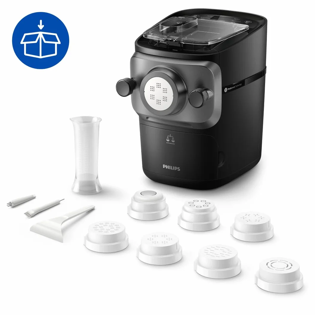Philips Seria 7000 Urządzenie do wyrobu makaronu Automatyczne ważenie 8 tarczy formujących Czarny HR2665/93
