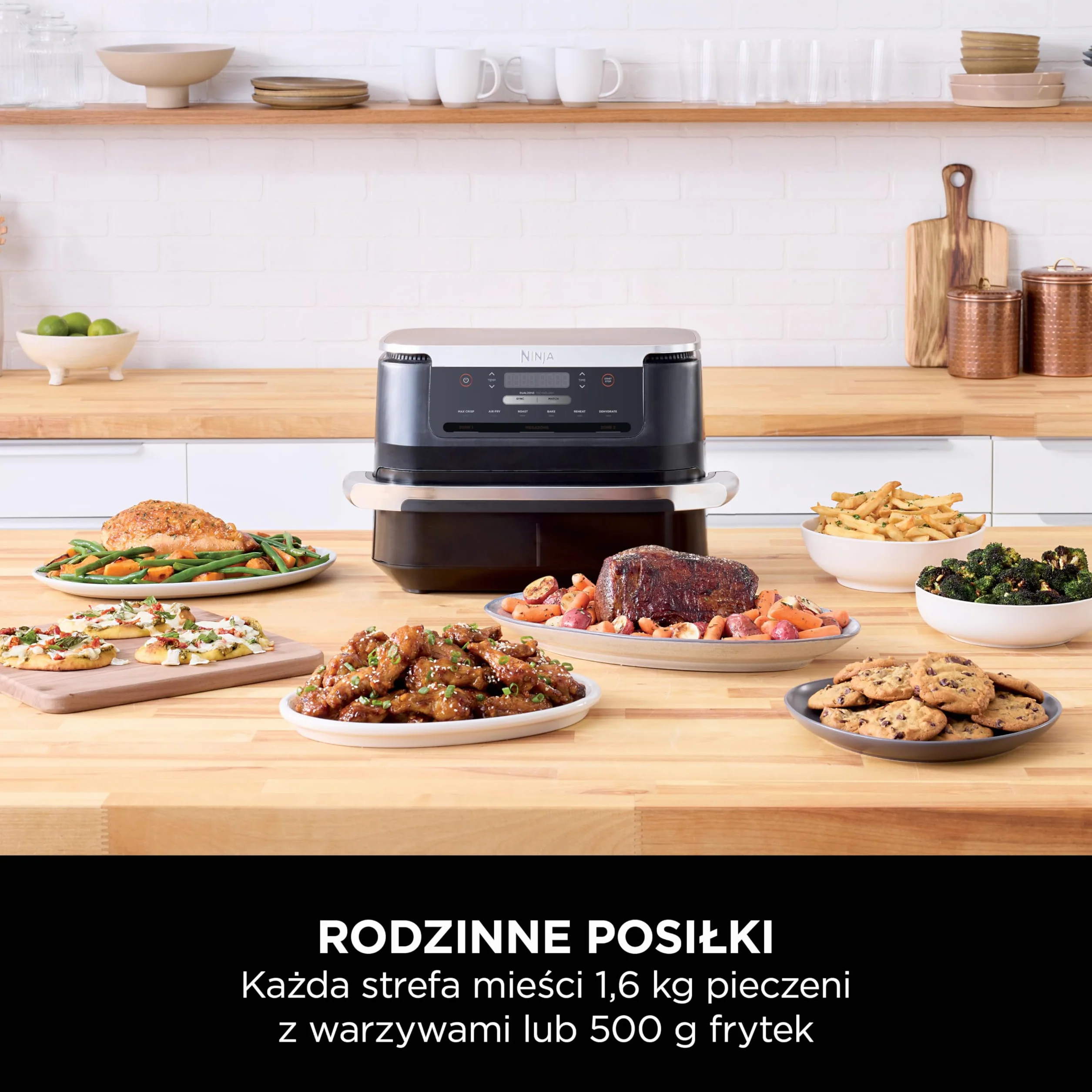 Ninja FlexDrawer frytkownica beztłuszczowa 6,6 l 6 w 1 2 strefy AF550EU