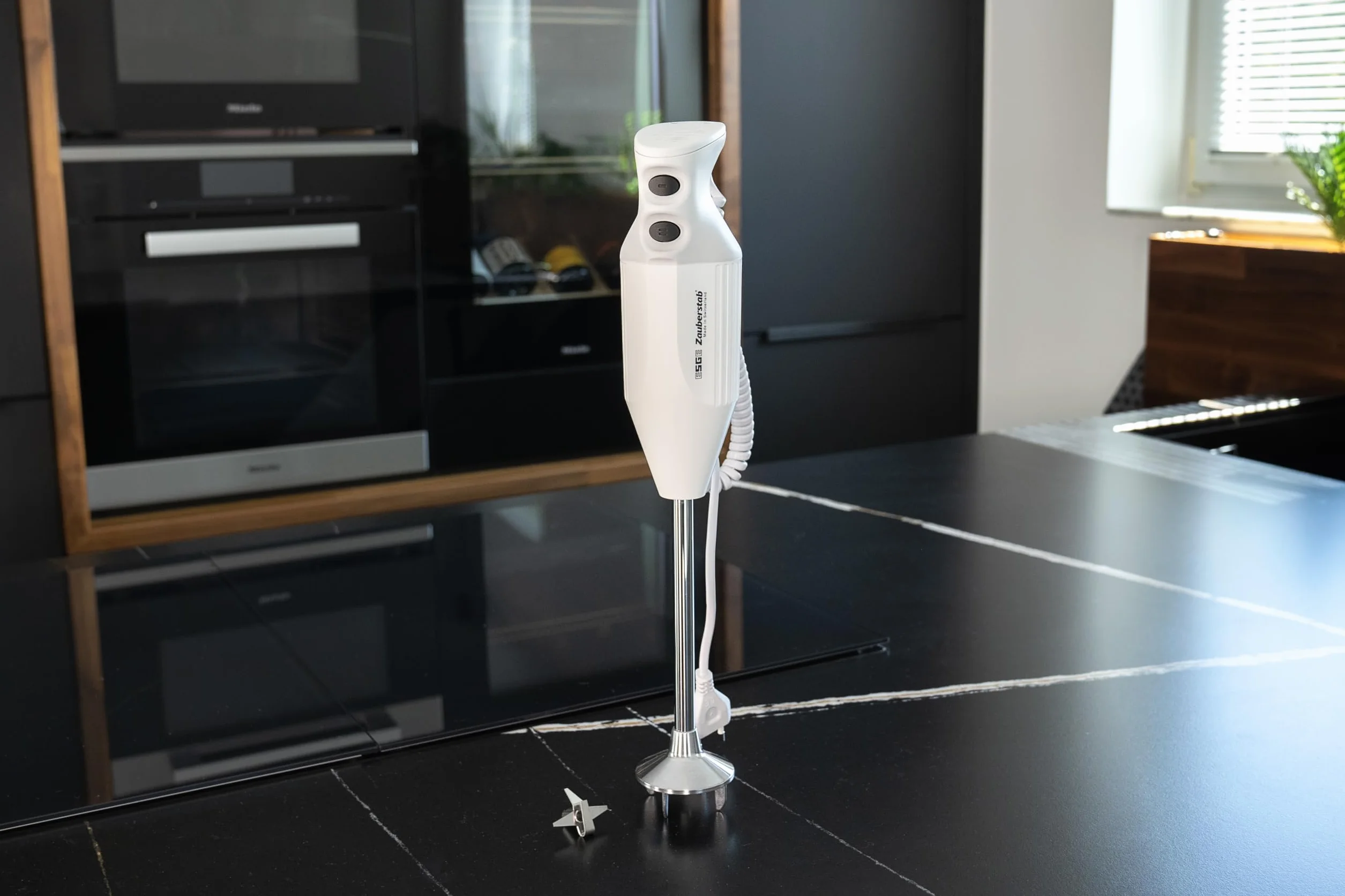 ESGE Zauberstab P 350 Profi, blender ręczny biały wraz z nożem wielofunkcyjnym, do 22 000 obr./min, 90880, biały/szary