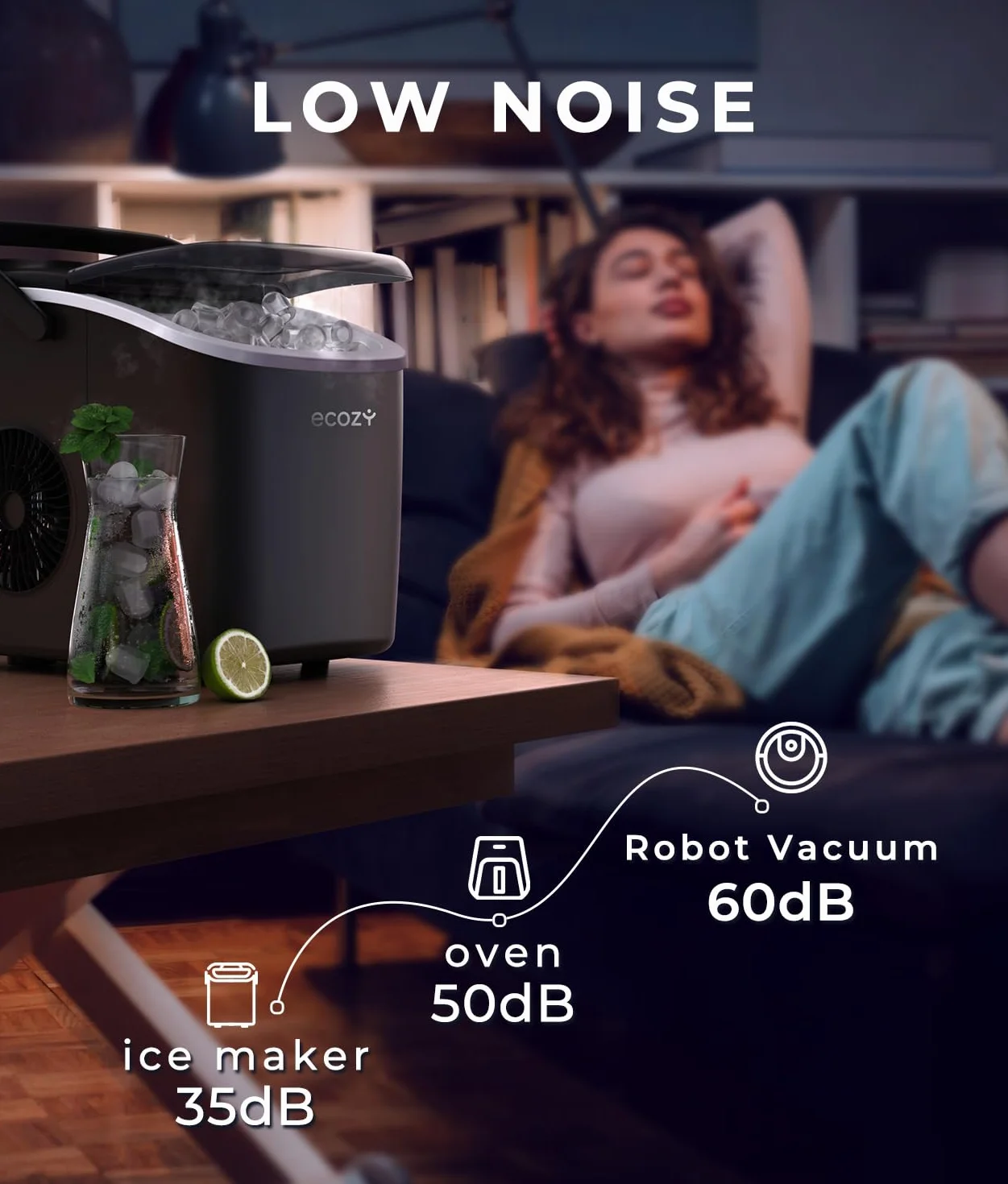 ecozy Maszyna do kostek lodu Samoczyszcząca 12 KG/24H 2 rozmiary