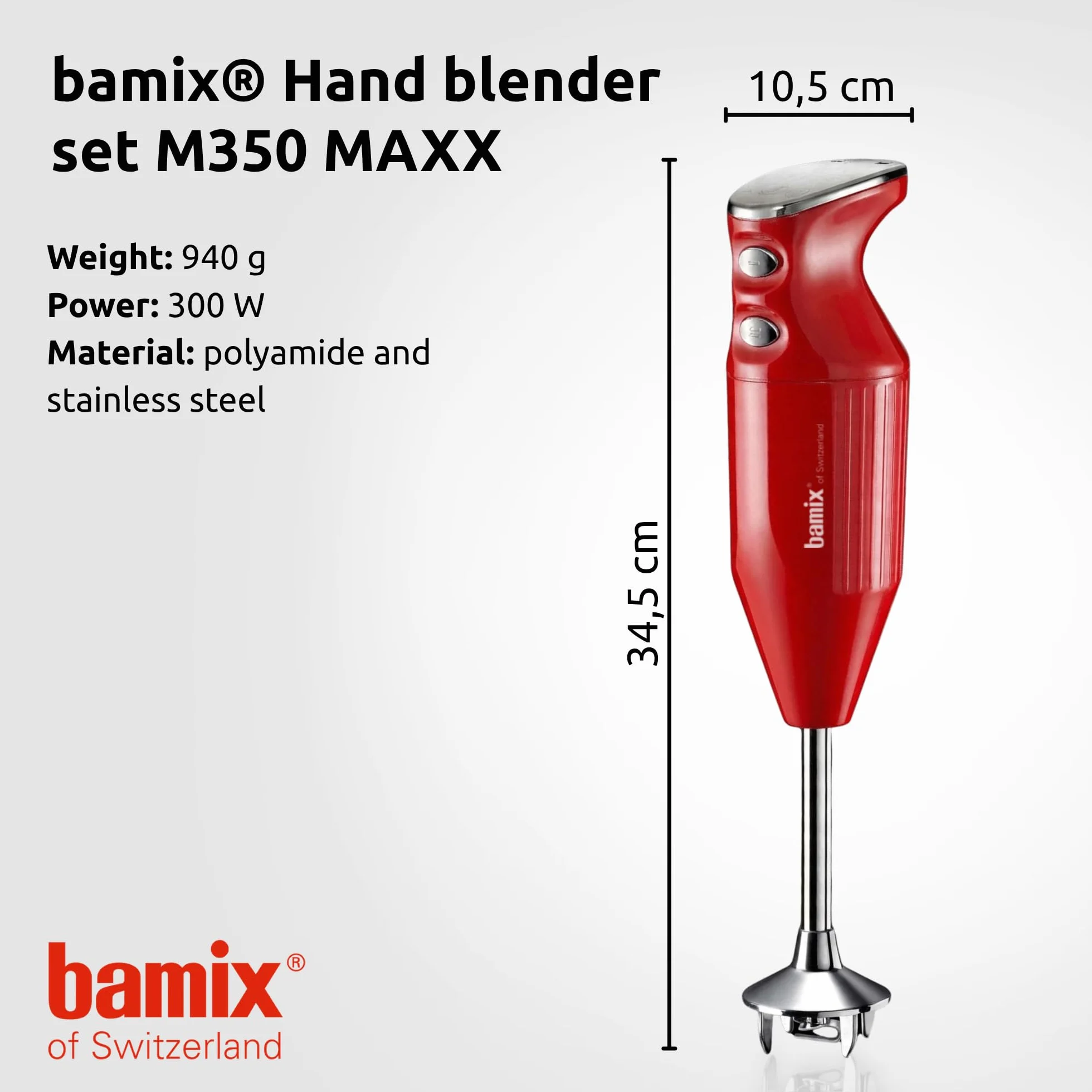 Bamix M350 Maxx blender ręczny czerwony