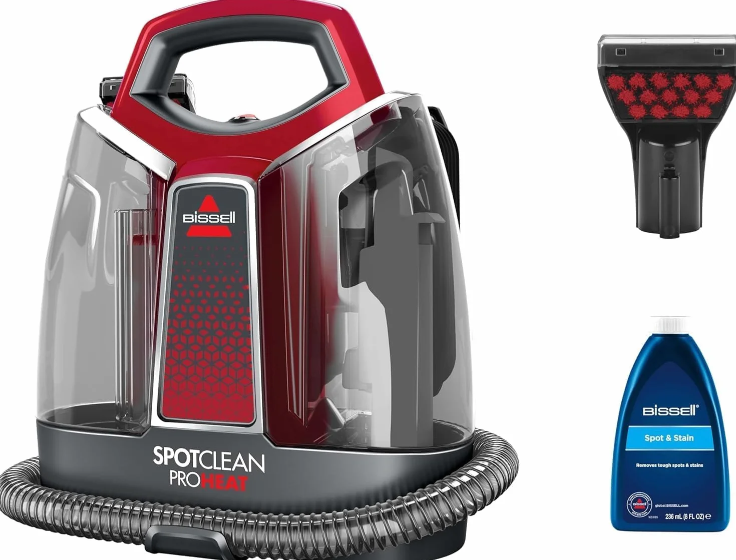 BISSELL SpotClean ProHeat, Odkurzacz Piorący do Tapicerki, Odkurzacz Wodny z Technologią HeatWave, Odkurzacz do Prania Dywanów, Tapicerki, Samochodów, Kanapy i Innych, Mocny Silnik 330W, 36988