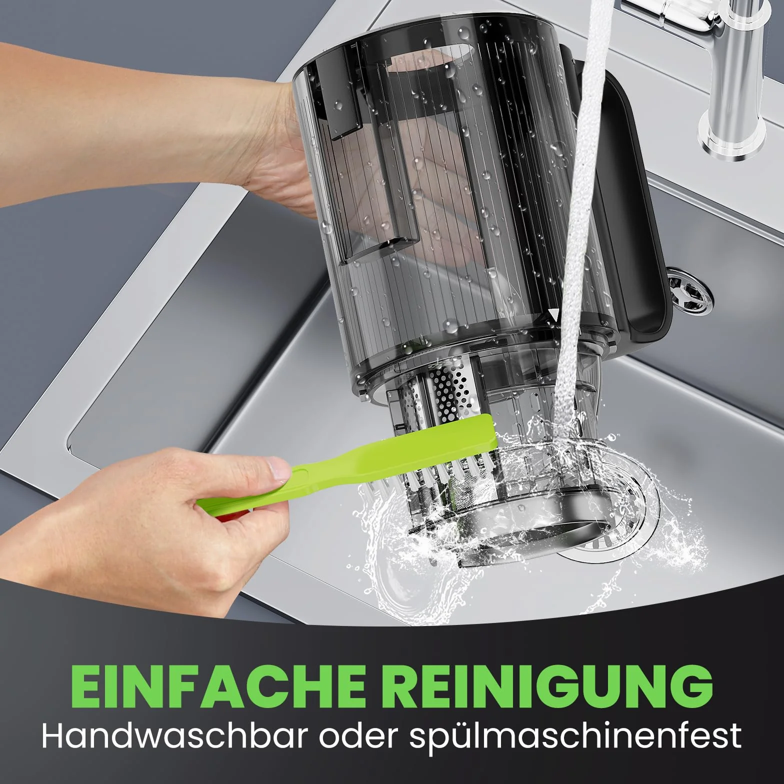 HOMELUX Sokowirówka 220 W Slow Juicer 126 mm otwór wlotowy do całych warzyw i owoców