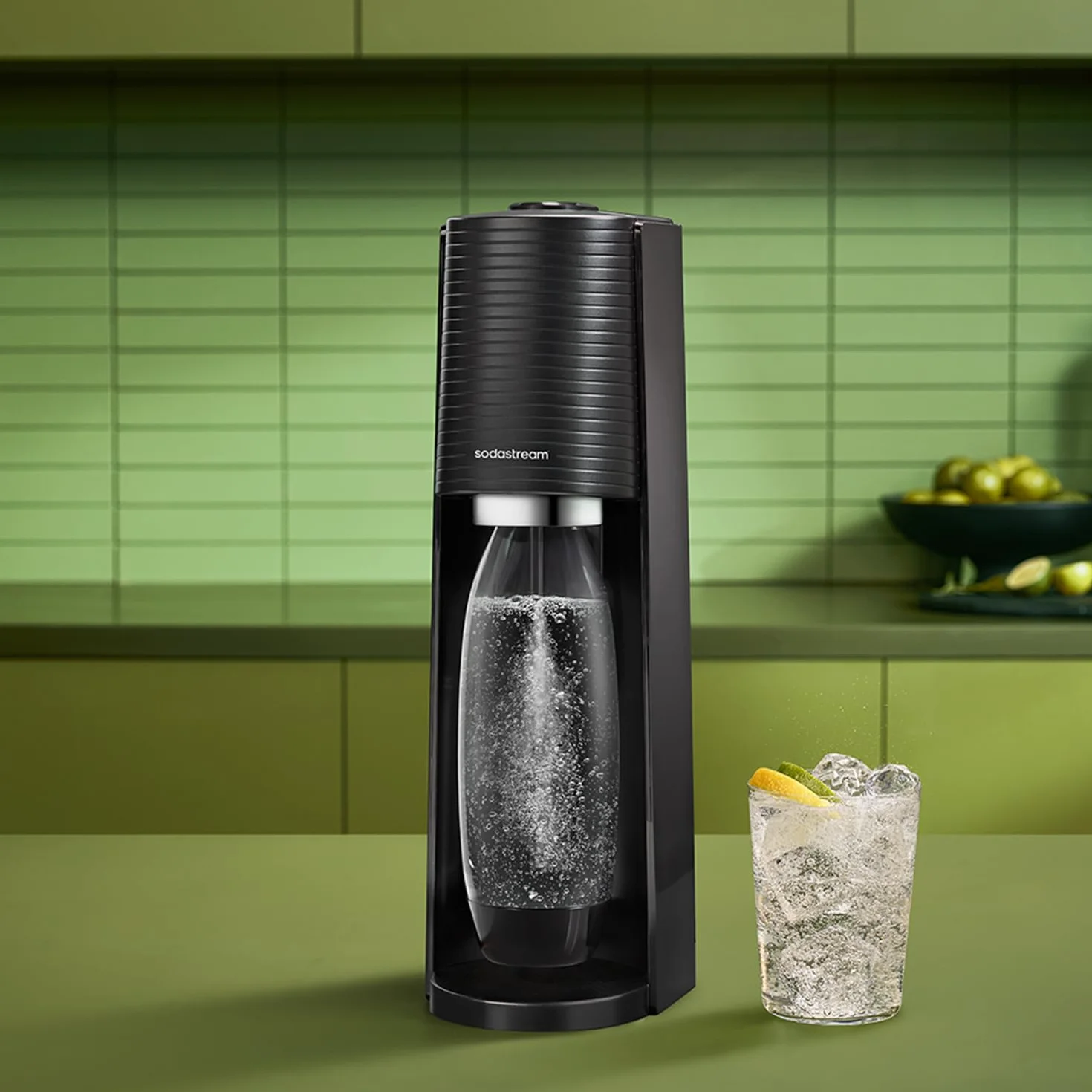 SodaStream TERRA Promopack Saturator, Czarny, 44 cm