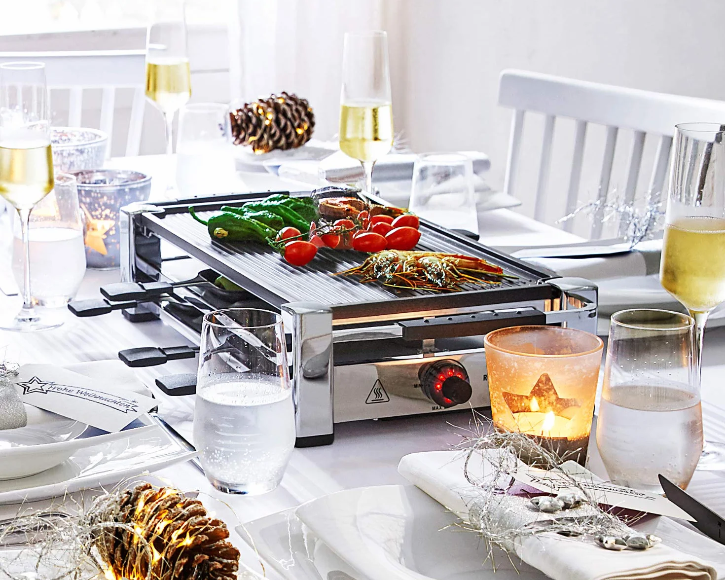 Rommelsbacher Rcc 1500 Raclette Grill Stołowy 1500 W Chrom Czarny