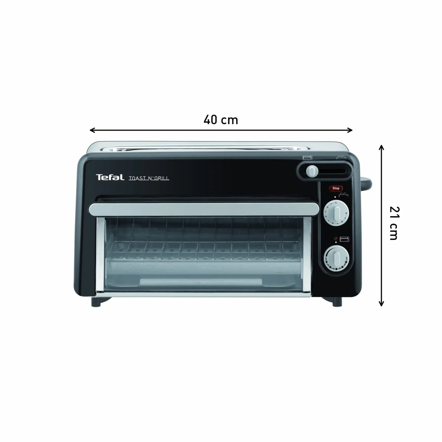 Tefal TL6008 Toast n'Grill Opiekacz do Kanapek z Funkcją Grilla, Metal/Tworzywo Sztuczne, 1300 W, Czarny/Srebrny