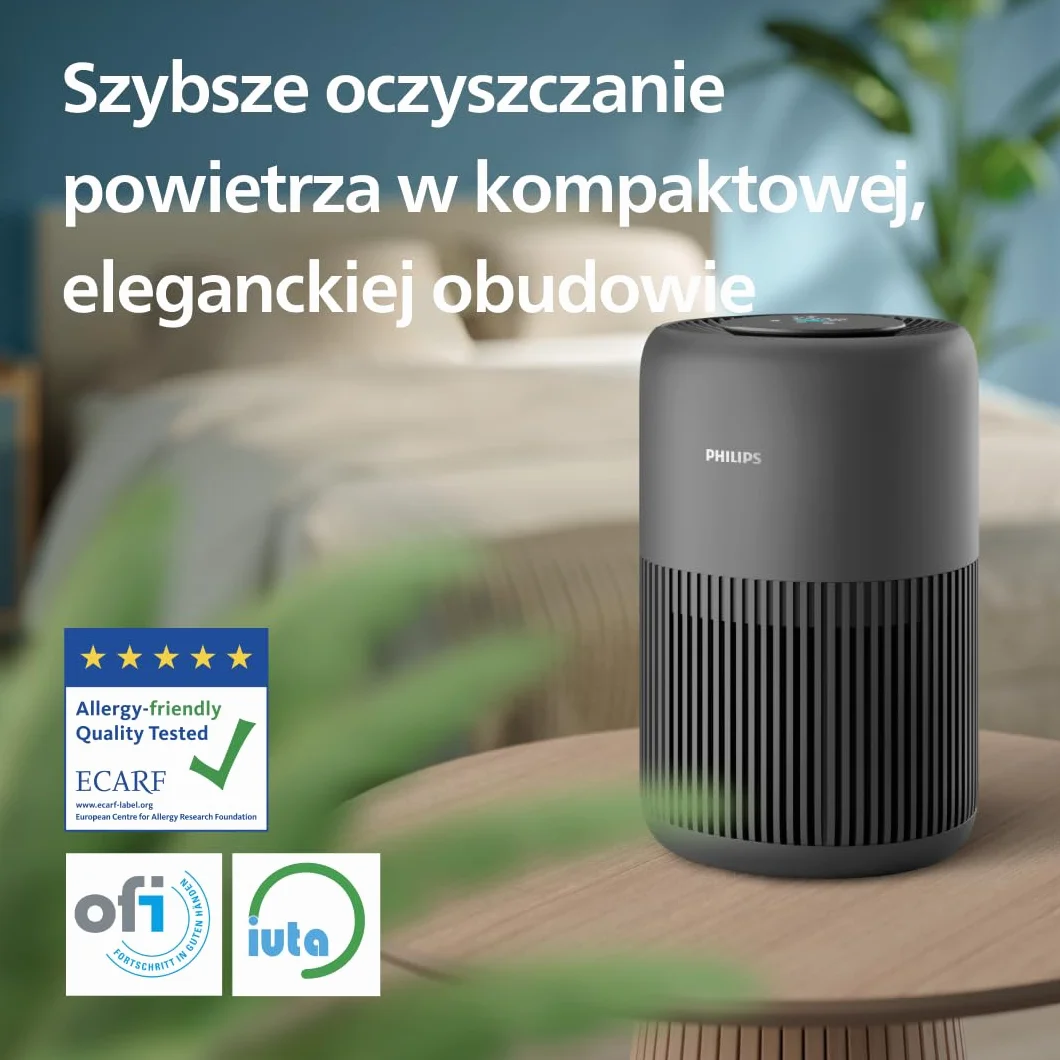 Philips Oczyszczacz powietrza serii 900, HEPA NanoProtect + filtr z węglem aktywnym, CADR 250 m³/h dla alergików 65 m², cichy, inteligentny i energooszczędny (AC0951/13)