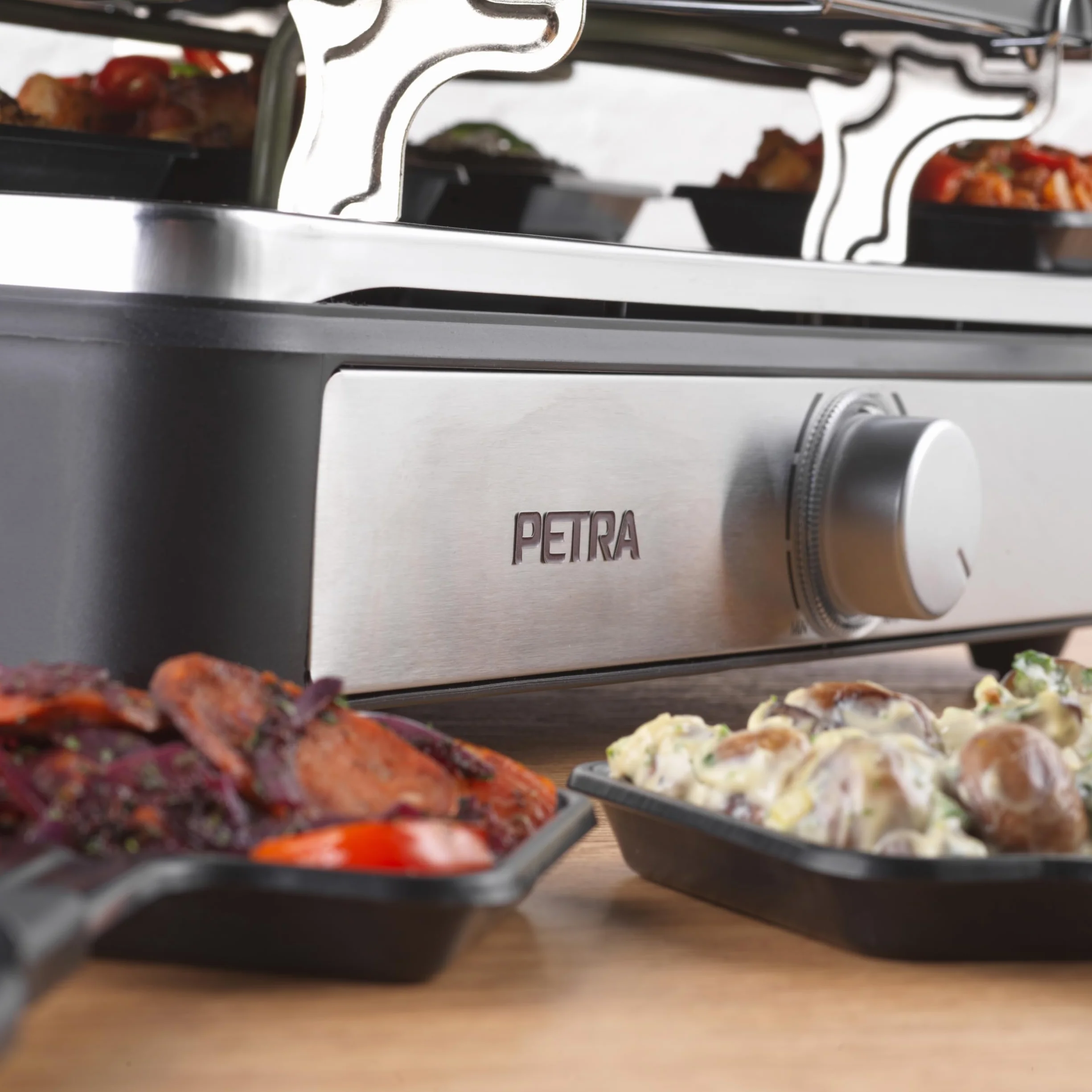Petra PT4513VDE Elektryczny zestaw raclette i fondue 2 w 1, 1400 W, 1,3 l, 8 patelni