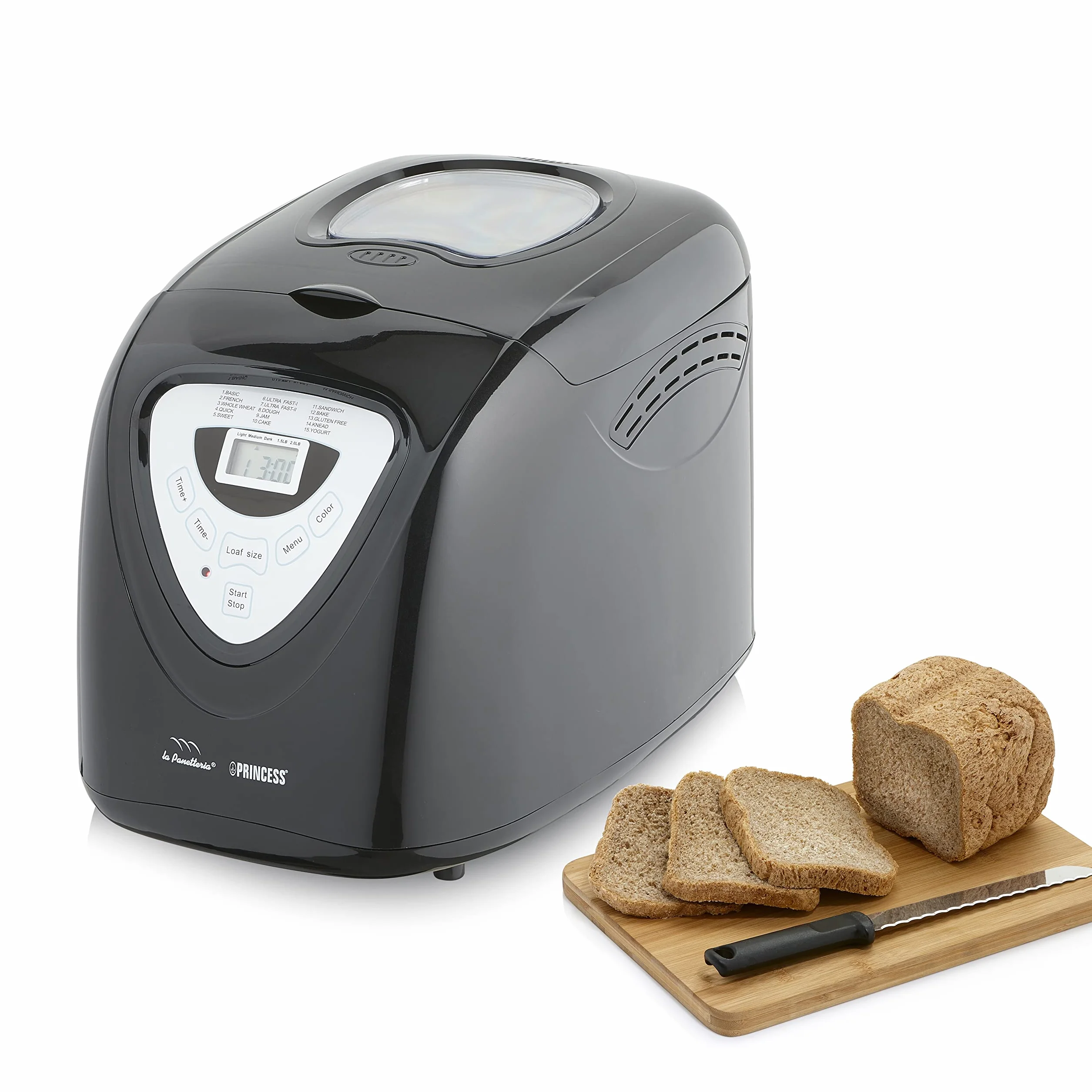 Maszyna do wypieku chleba Princess 152009 Bread Maker – idealna w przypadku specjalnej diety lub alergii na gluten – 15 programów do 900 gramów chleba - moc 600 W