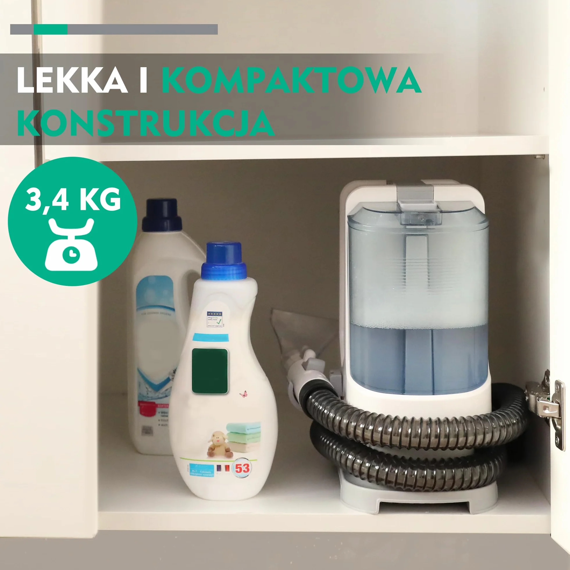HAUSHOF StainZapper Środek do czyszczenia dywanów 400 W do natryskiwania, szorowania i odkurzania, do czyszczenia dywanów i dywanów z podwójnymi zbiornikami do zasłon i poduszek, zwierząt domowych