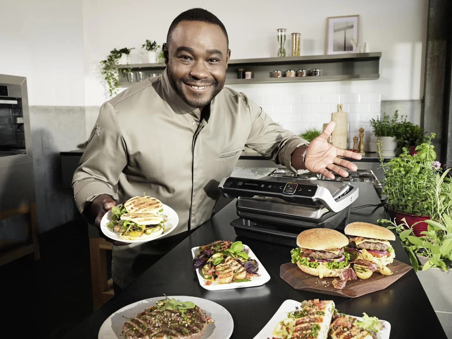Tefal Optigrill Elite GC750D elektryczny grill 12 programów Grillboost czujnik