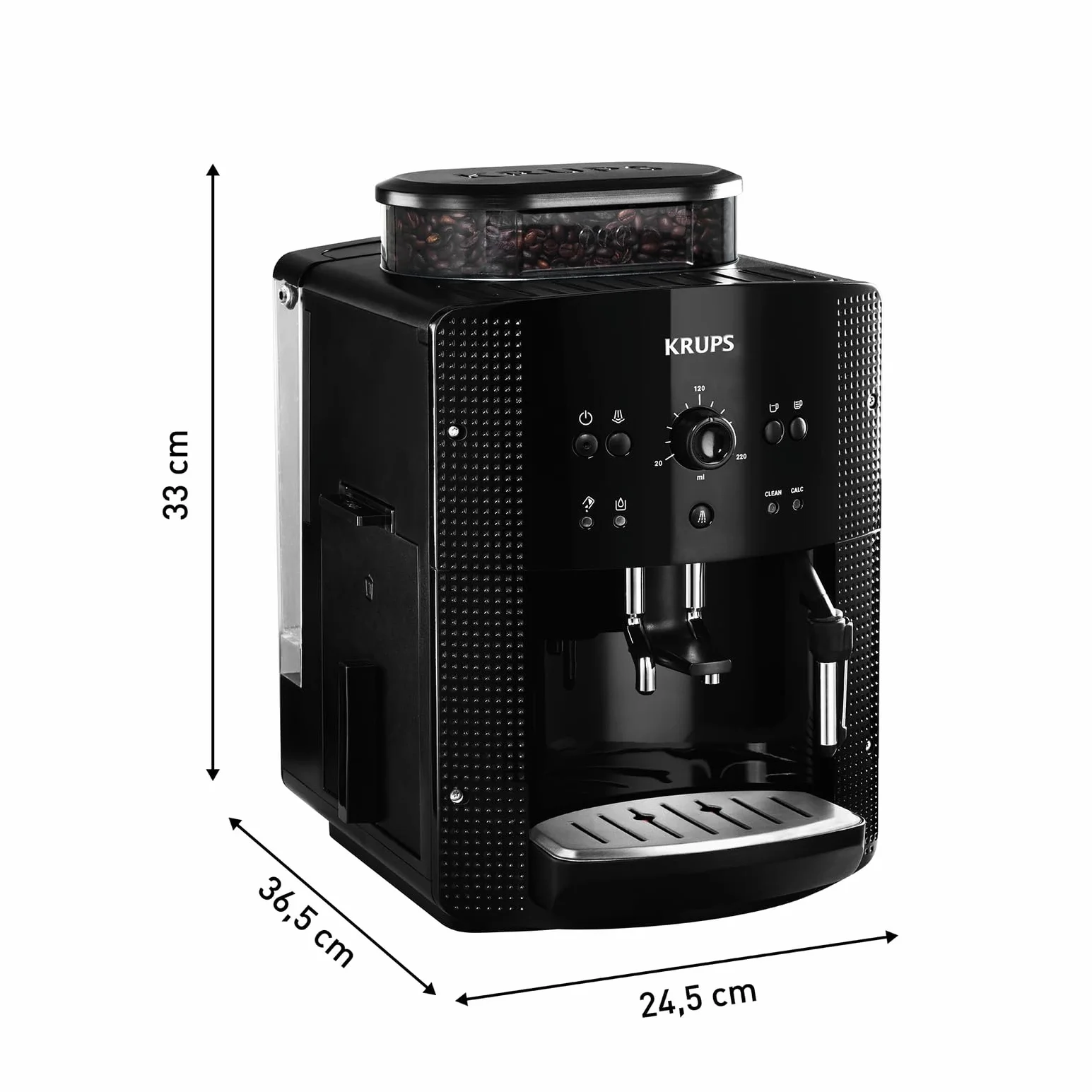 Krups Essential Noir Ekspres do Kawy, Czarny, 1,6L