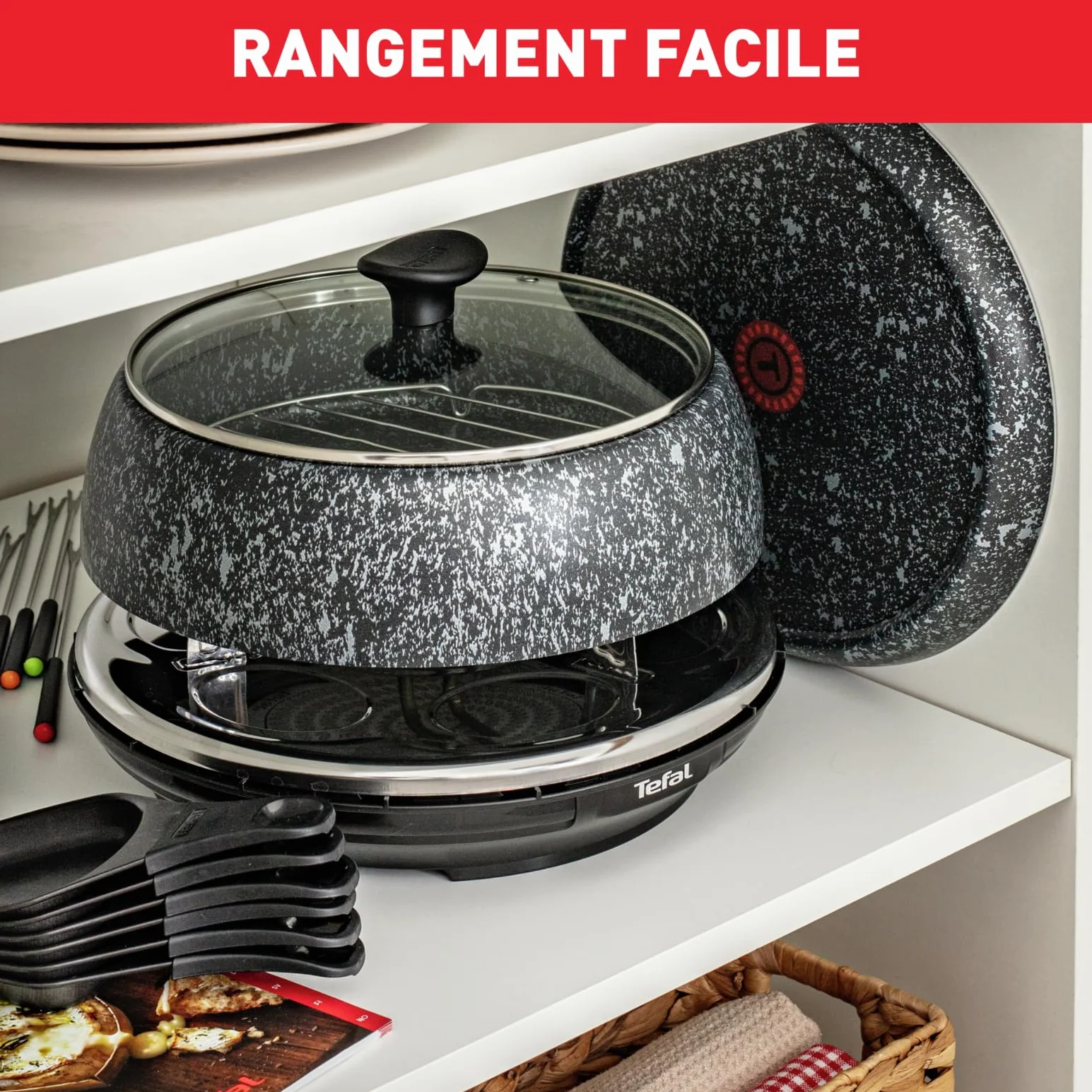 Tefal Raclette & Fondue Cheese'n Co RE12C8 elektryczny grill raclette z fondue dla 6 osób 6 patelni