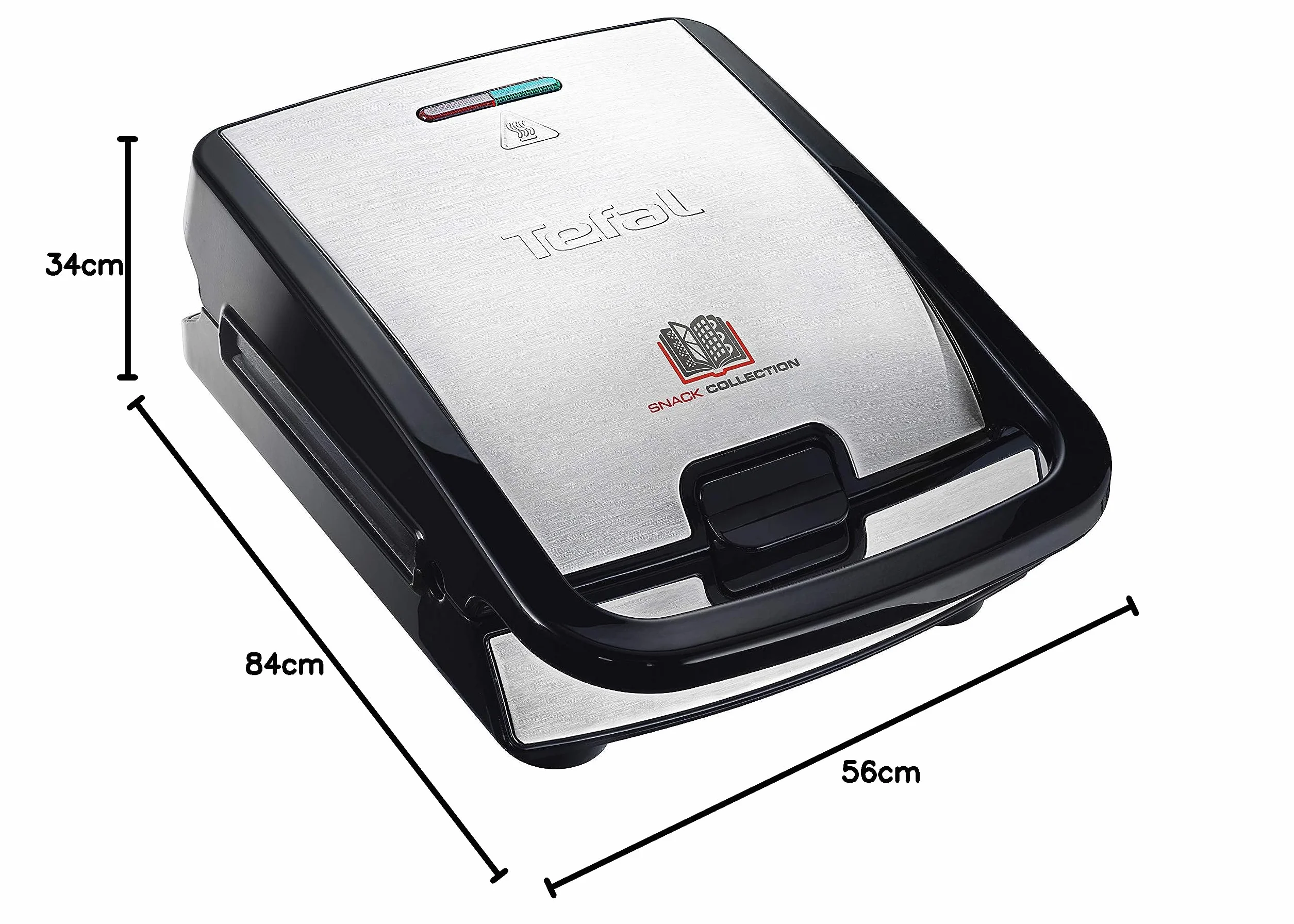 TEFAL Snack Collection SW854 Opiekacz, 4 wymienne komplety płyt w zestawie, moc 700W, możliwość mycia płyt w zmywarce, srebrny