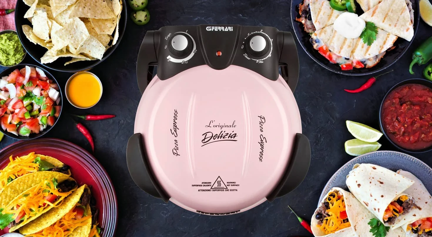 G3Ferrari Elektryczny piec do pizzy Delizia G1000616 Icy Pink 400 stopni ogniotrwałym kamieniem naturalnym 3 minuty