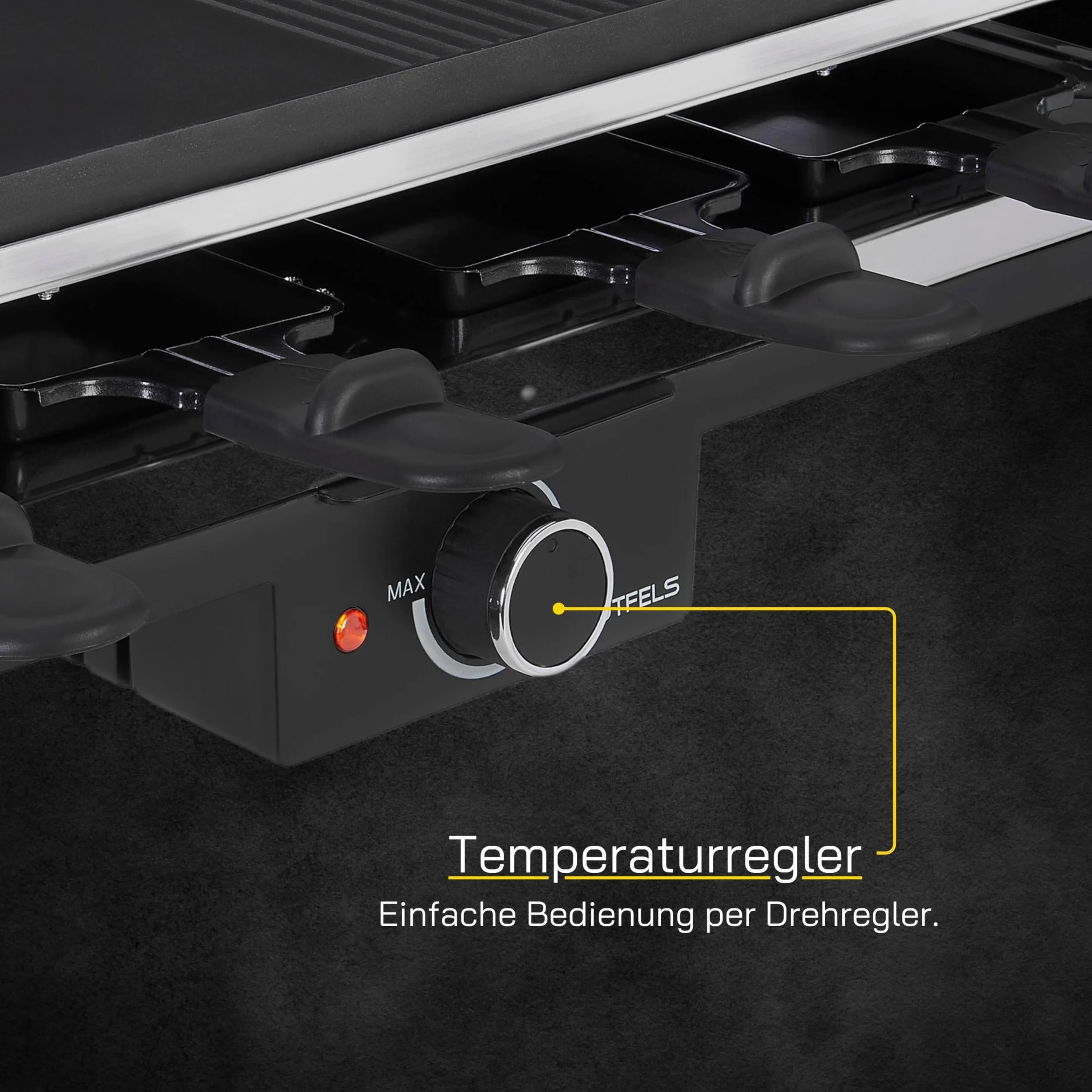 Raclette Grill 4020 2000 W 4 Patelnie dla 8 Osób Bezstopniowa Regulacja Powłoka Nieprzywierająca