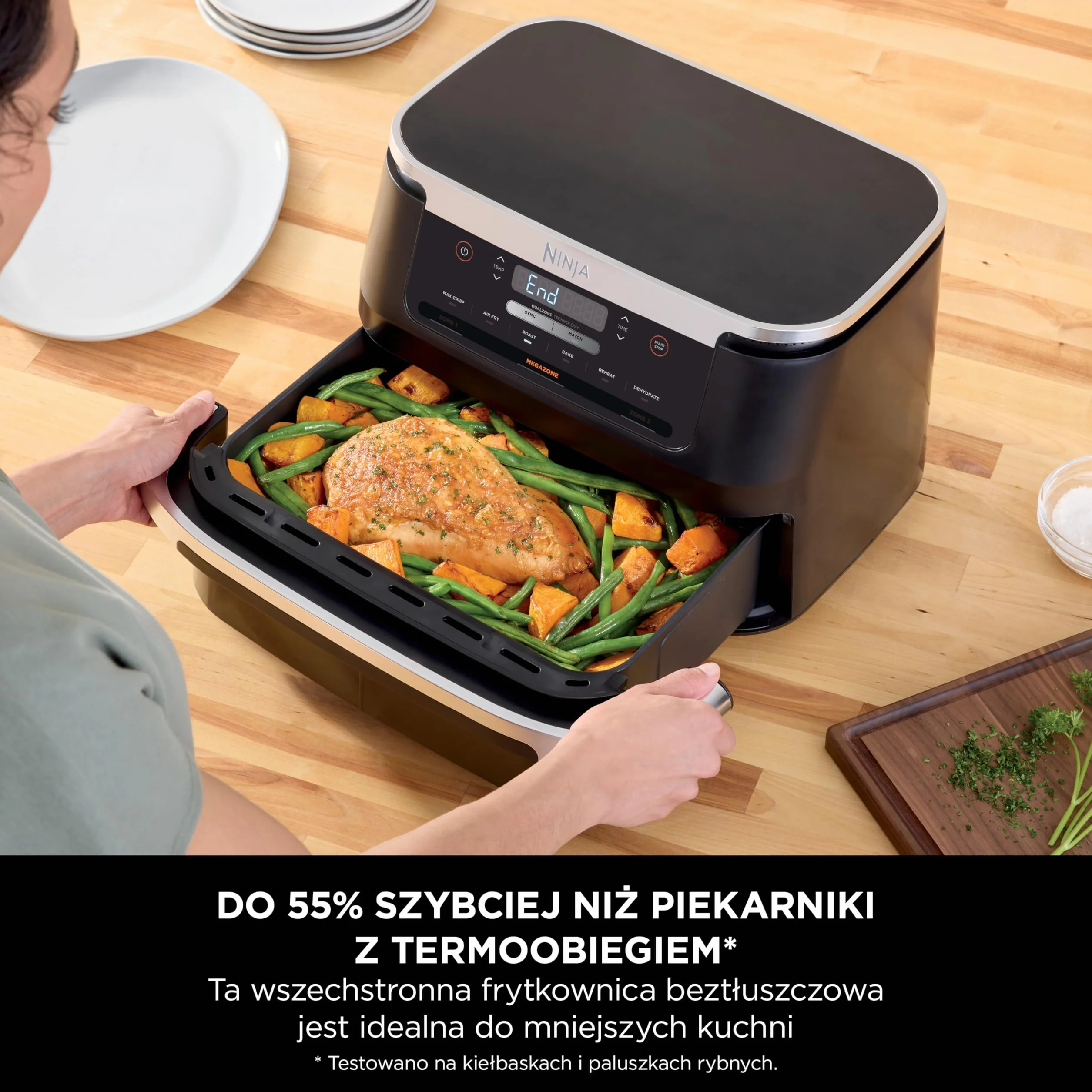Ninja FlexDrawer frytkownica beztłuszczowa 6,6 l 6 w 1 2 strefy AF550EU