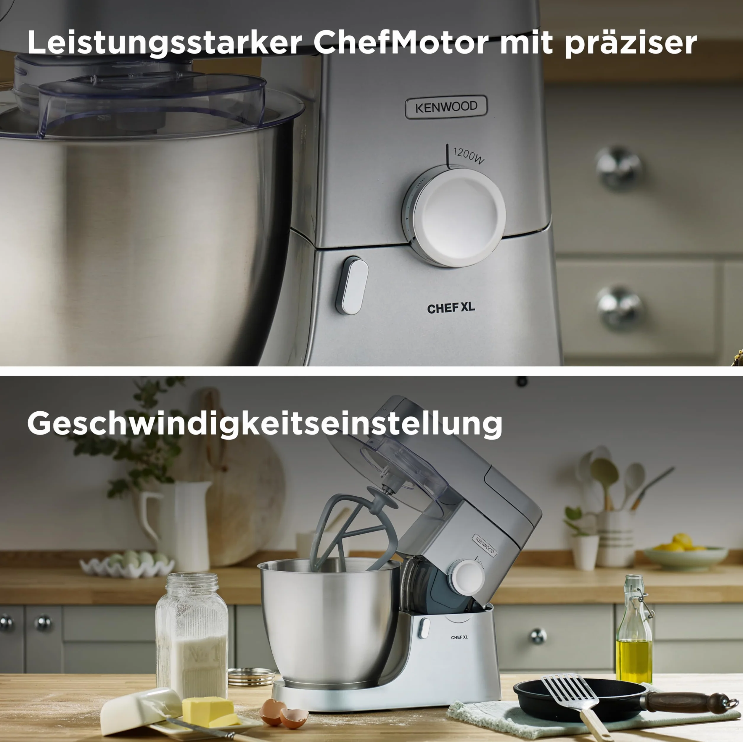 Kenwood KVL4100S Chef XL Robot Kuchenny, Stal Nierdzewna, 1200 W, 6.7 L, Srebrny
