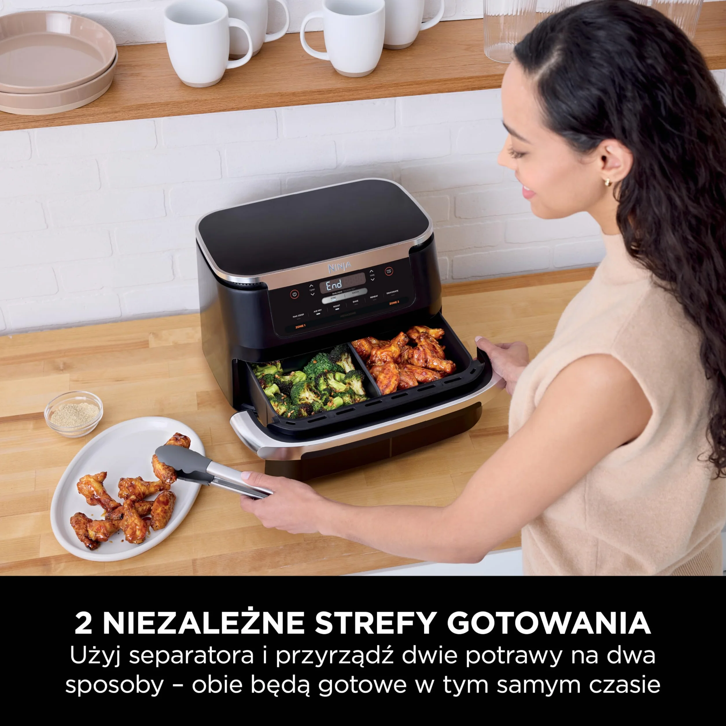 Ninja FlexDrawer frytkownica beztłuszczowa 6,6 l 6 w 1 2 strefy AF550EU