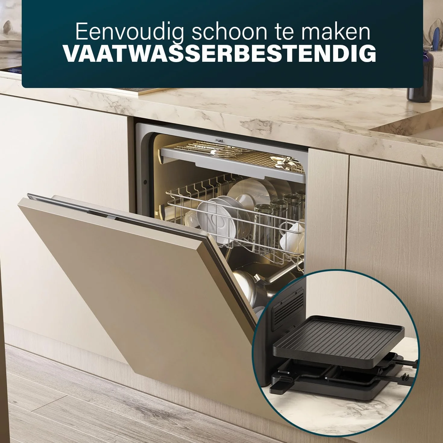 Princess Raclette Purify 8-osobowy zintegrowany system filtrowania powietrza, regulowany termostat, powłoka nieprzywierająca, przewód 2 m