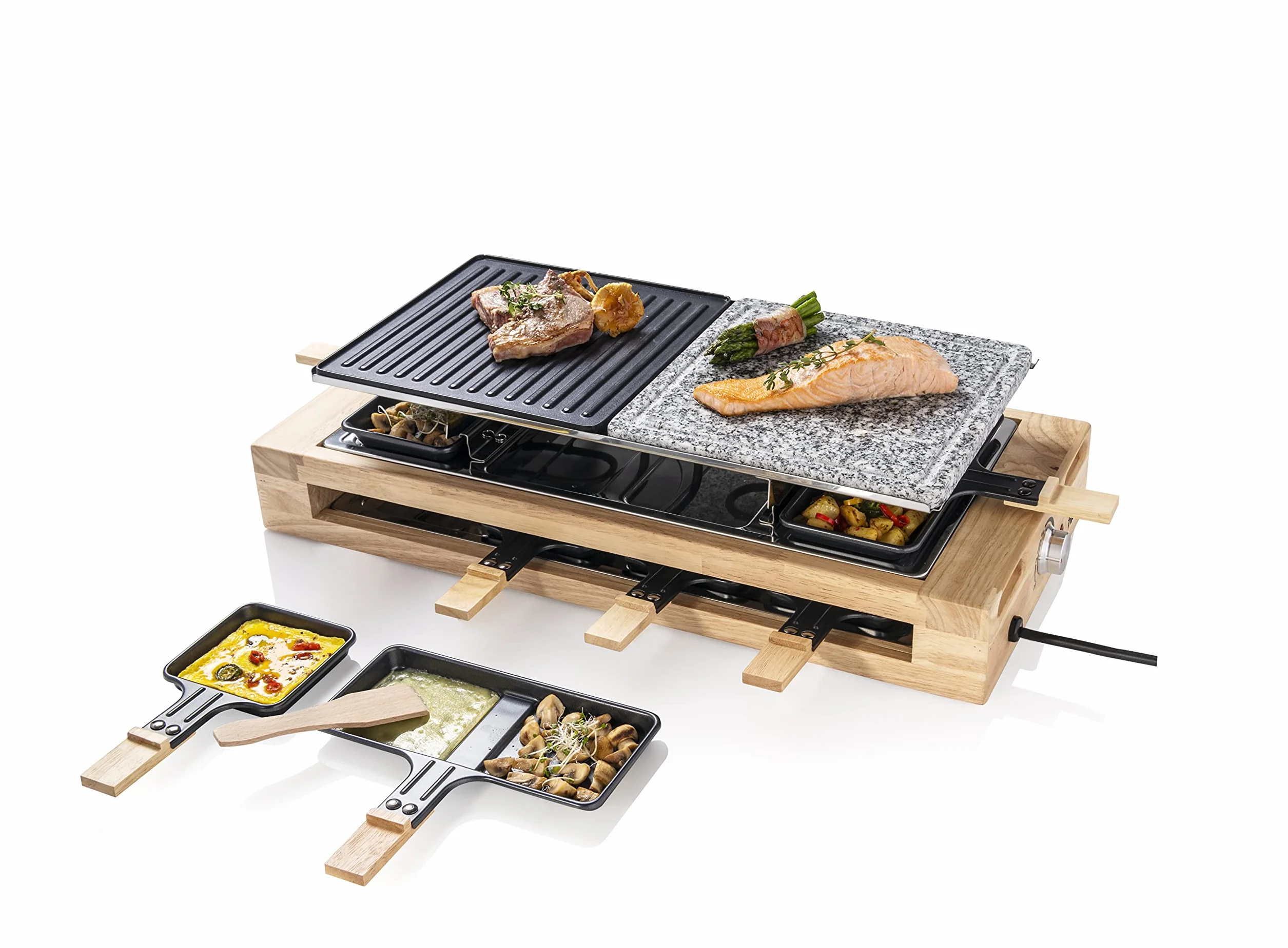 Bestron Grill elektryczny do raclette XL 1500 W z kamieniem naturalnym i powłoką nieprzywierającą