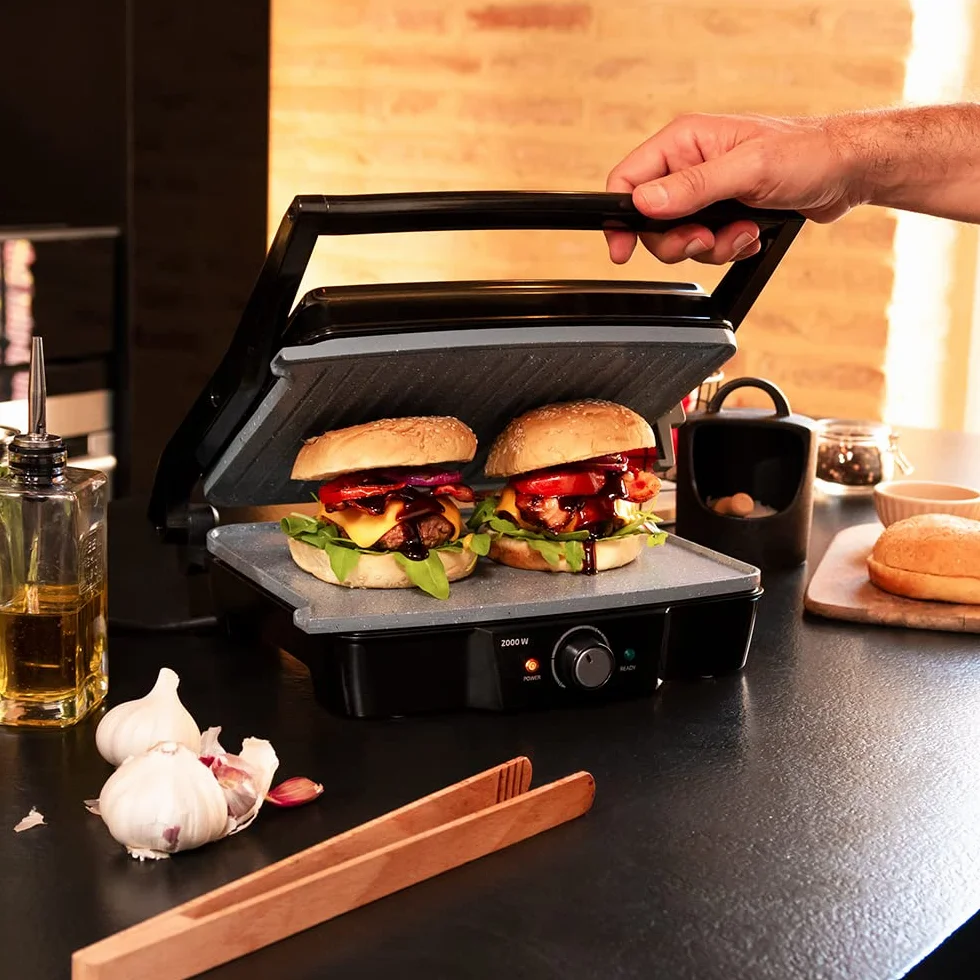 Cecotec Rock'nGrill 2000 Grill elektryczny 2000 W Ceramika Mix&Grill Otwarcie 180º