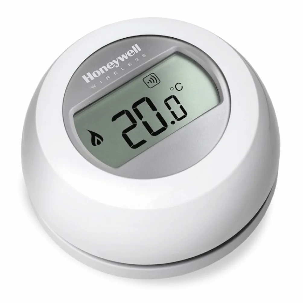 Honeywell Home T87RF2059 Radiowy Termostat Do Pokoju Kompatybilny z Amazon AleXa, 3 V, Biały