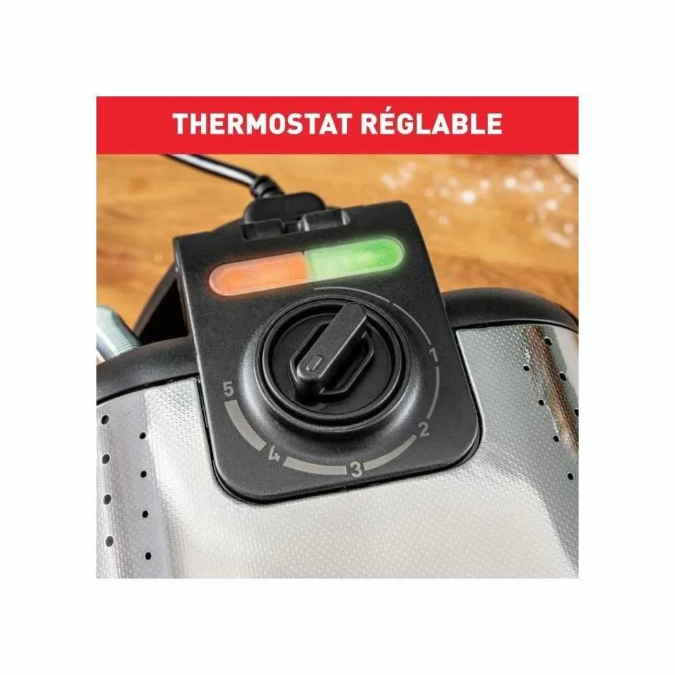 Tefal WM756D Półprofesjonalna gofrownica, regulowany termostat, obrotowy uchwyt, srebrny