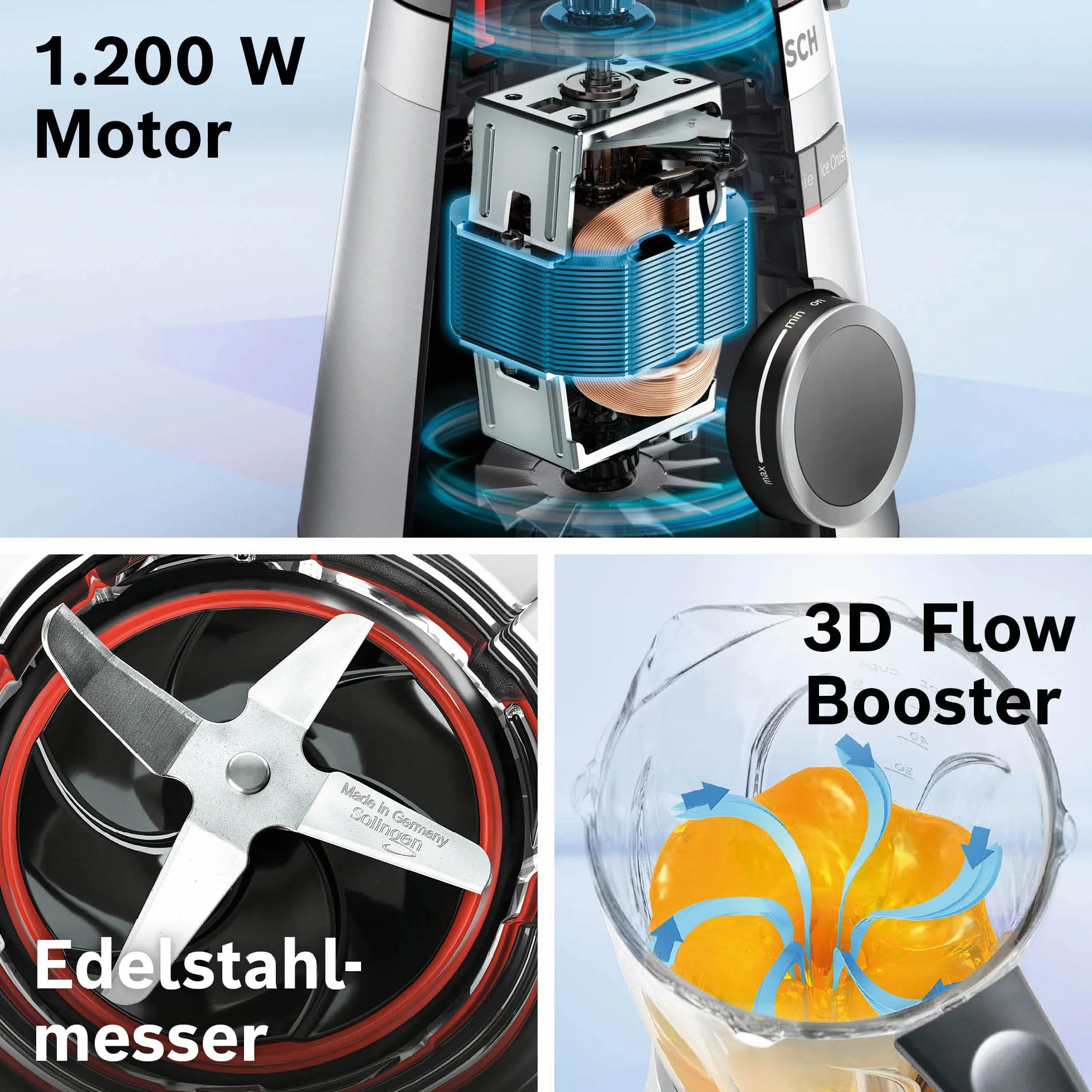 Bosch Blender Kielichowy MMB6172SN VitaPower Serie 4, 1,5 l, 1200 W, Srebrny