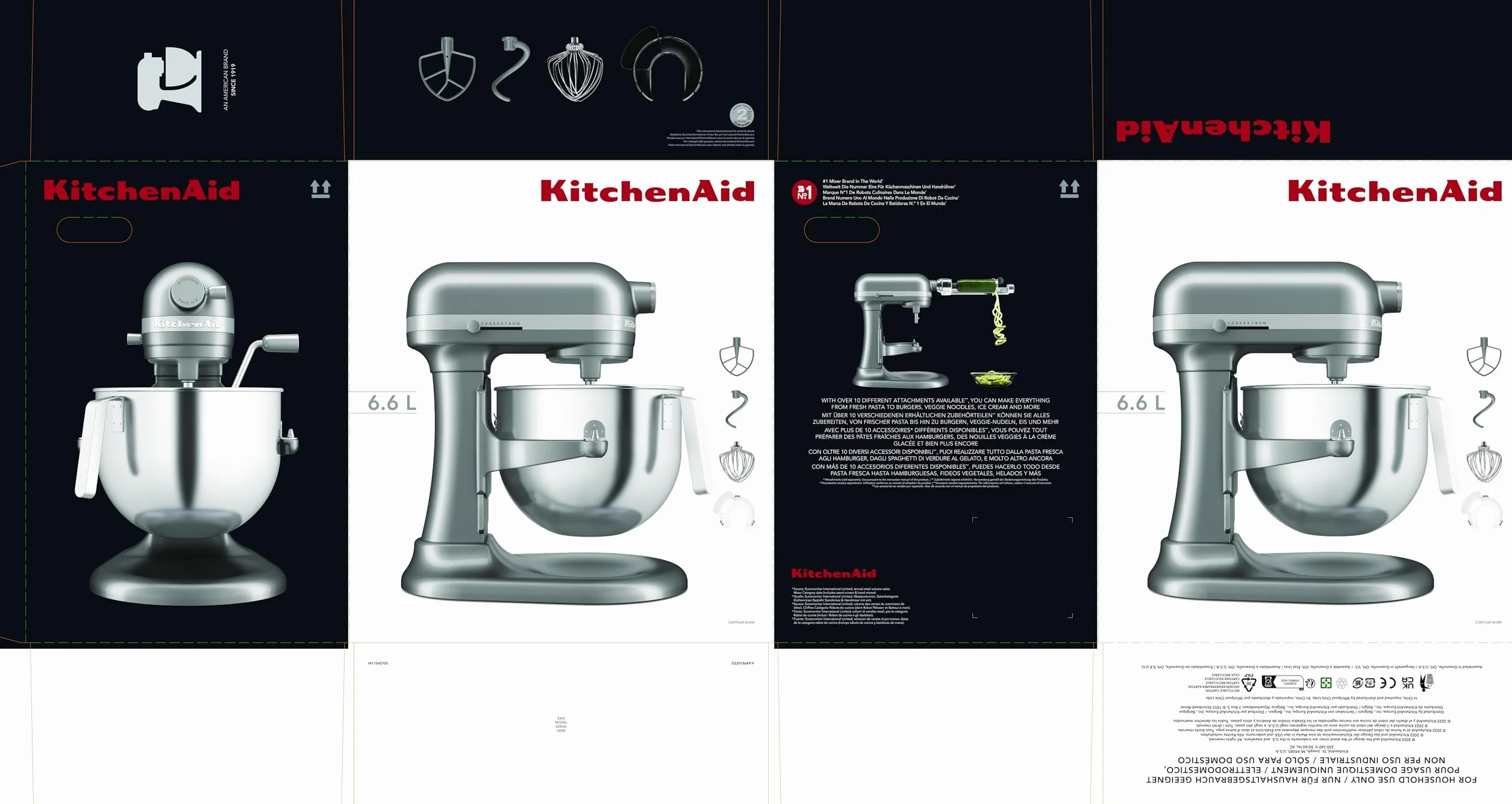 KitchenAid Robot 5KSM70JPXECU 6,6L Srebrny Szary
