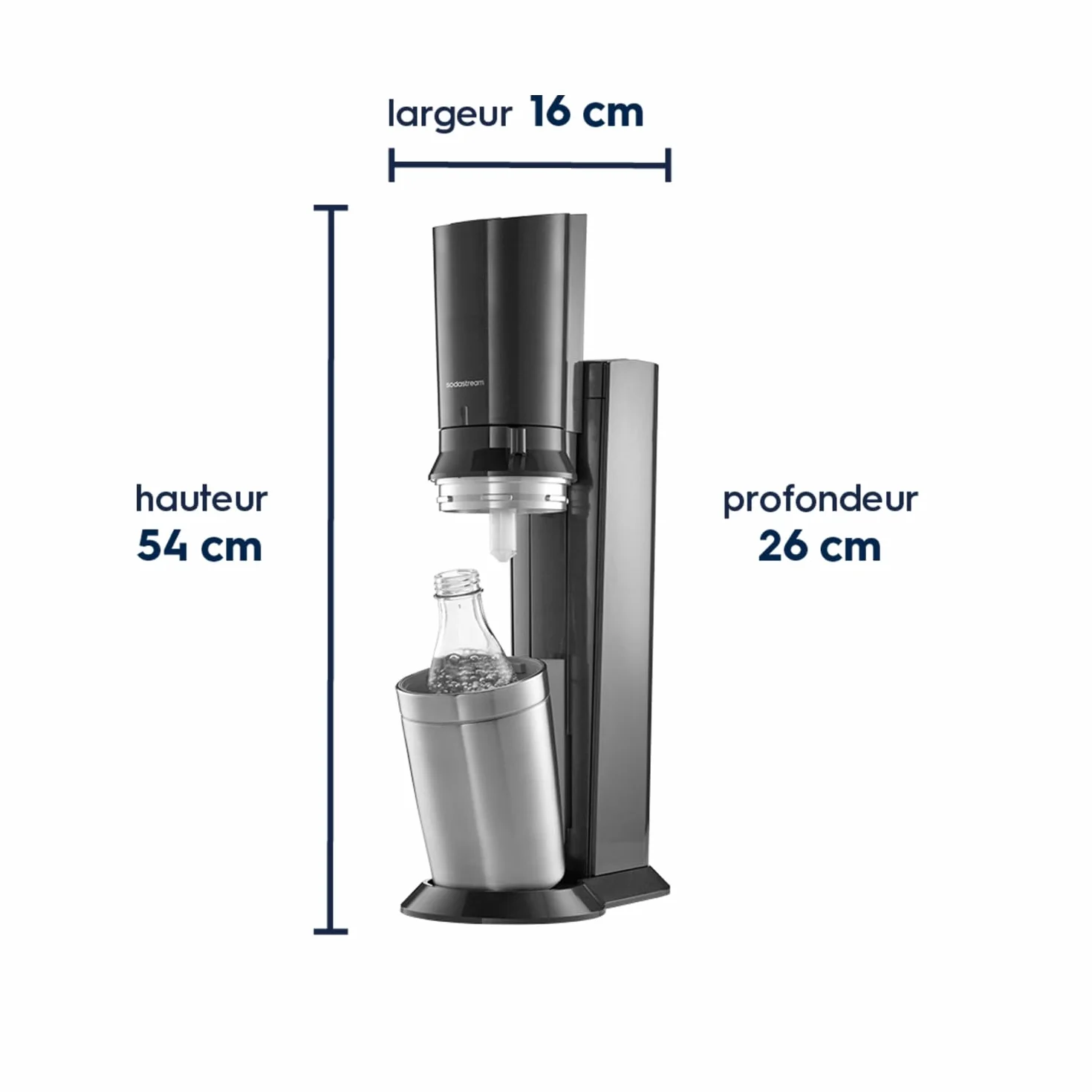 Sodastream Crystal 3.0 Saturator, Czarny, 45 cm