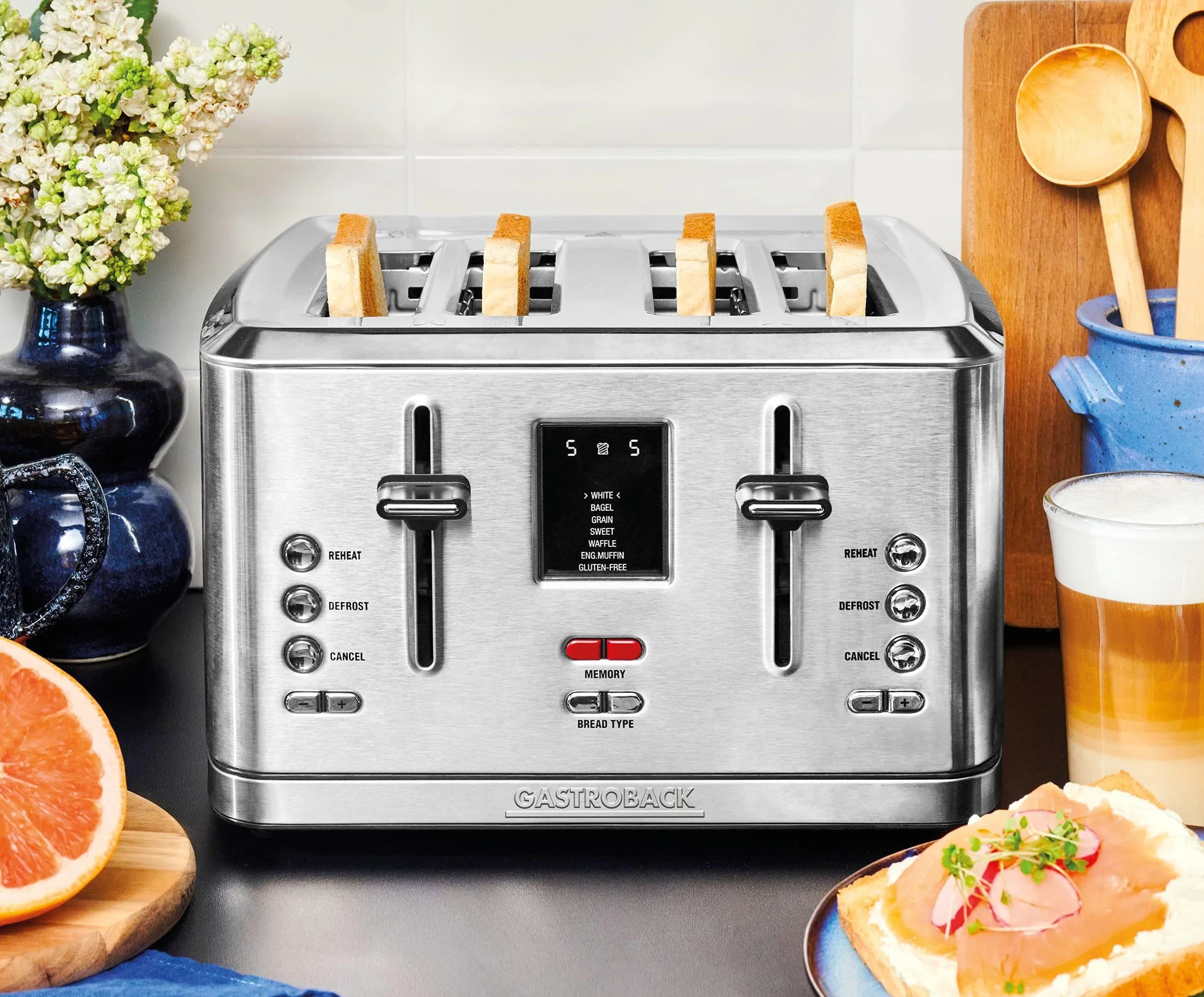 GASTROBACK toster cyfrowy 4S 4 kromki 950 W stal nierdzewna srebrny