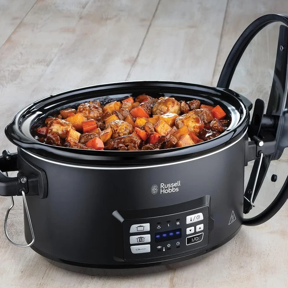 Russell Hobbs Wolnowar 6,5l Ceramiczny Wyjmowany Garnek Regulacja Temperatury 350W Czarny Matowy 25630-56