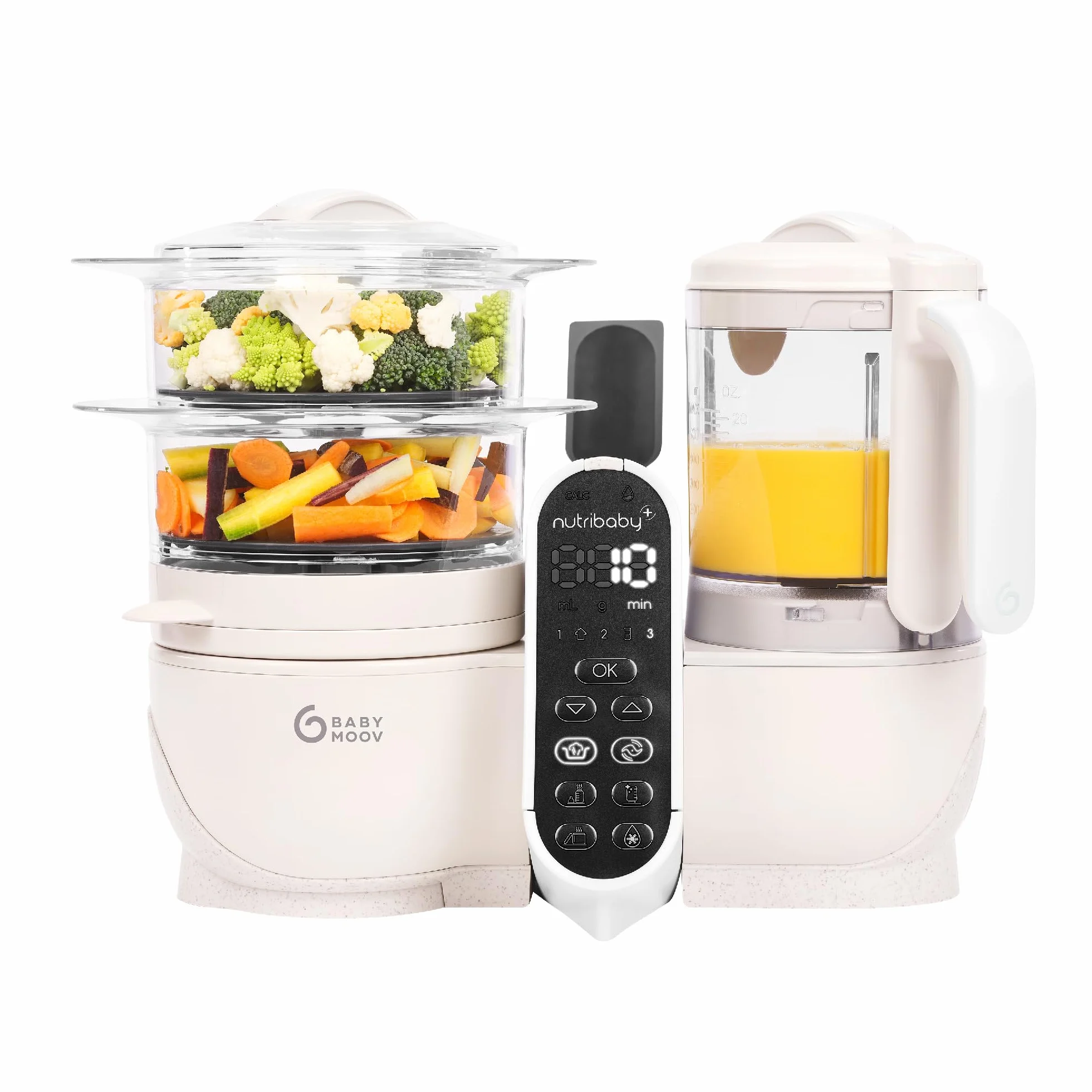 Babymoov Nutribaby(+) wielofunkcyjny robot do gotowania dla niemowląt 6 w 1, parownik, 2,2 l, beżowy