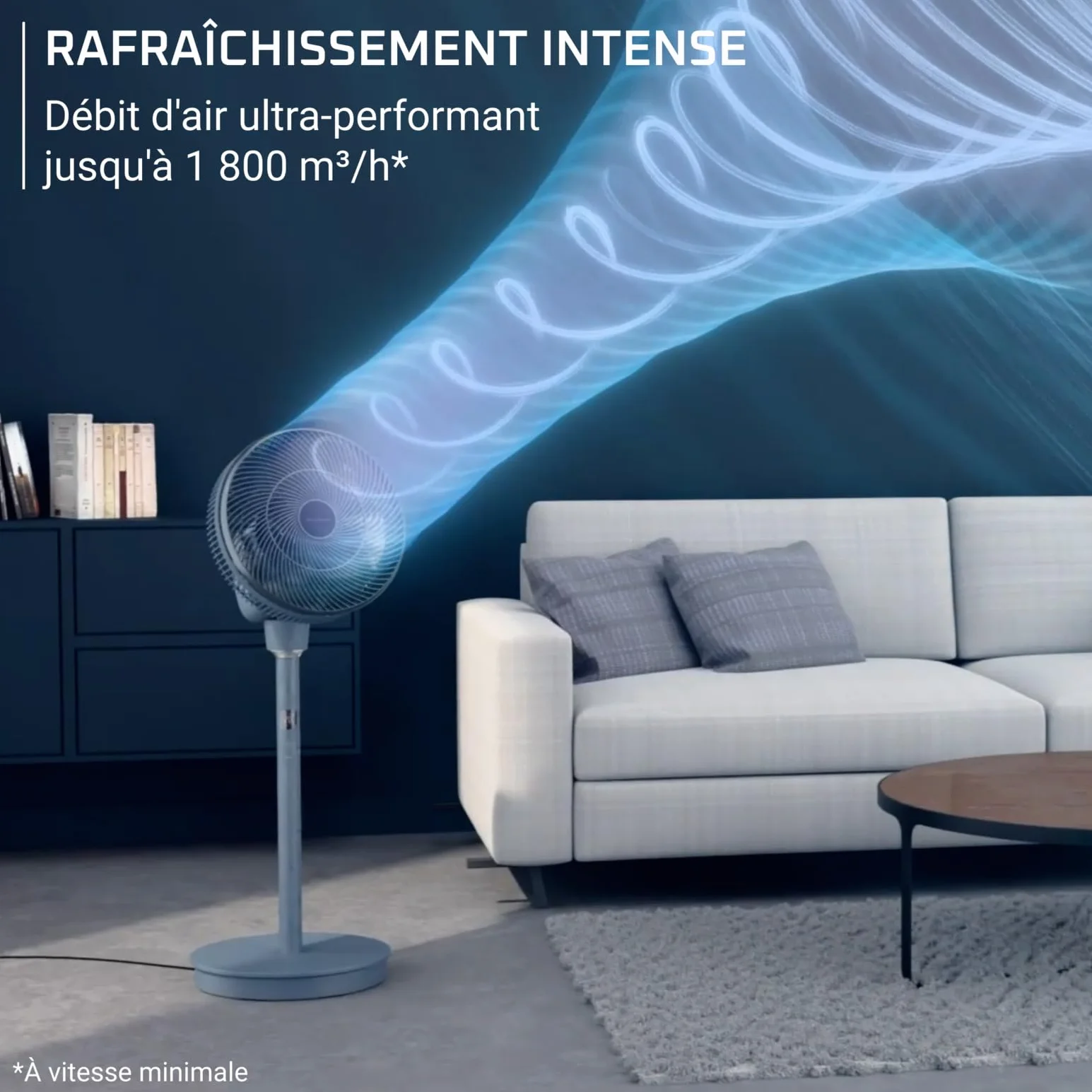 Rowenta Turbo Swift Silence QV5041F0 Wentylator stojący, 30 m3/min, 18 prędkości, wielokierunkowa oscylacja