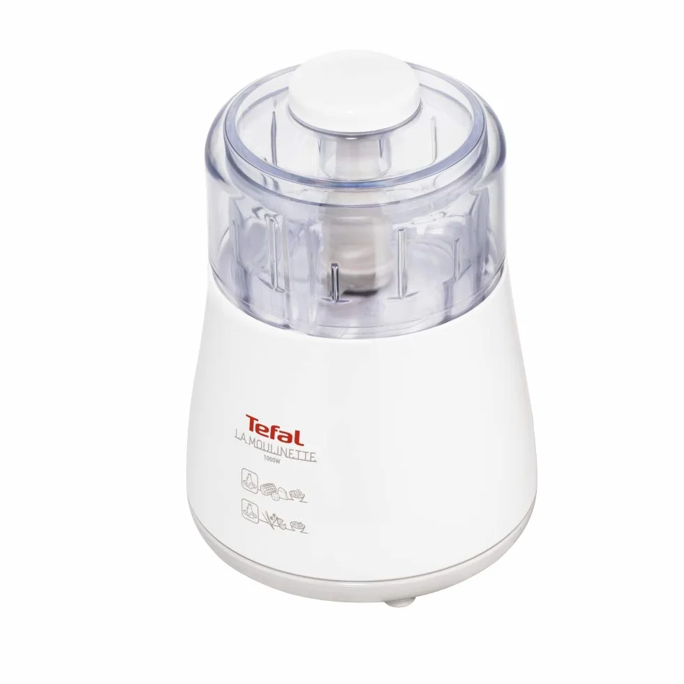 Tefal La Moulinette, elektryczny rozdrabniacz, 1000 W, 500 ml, schowek na kabel, 4 funkcje: rozdrabnianie, miksowanie, mielenie, DPA130, biały