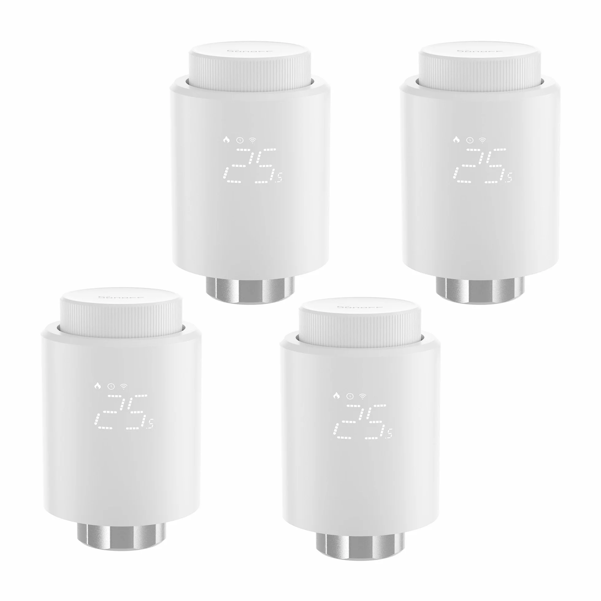 SONOFF TRVZB Zigbee Thermostatic Radiator Valve 4PCS Inteligentny Termostat z Aplikacją Kompatybilny z Alexa Home Assistant 6 Adapterów